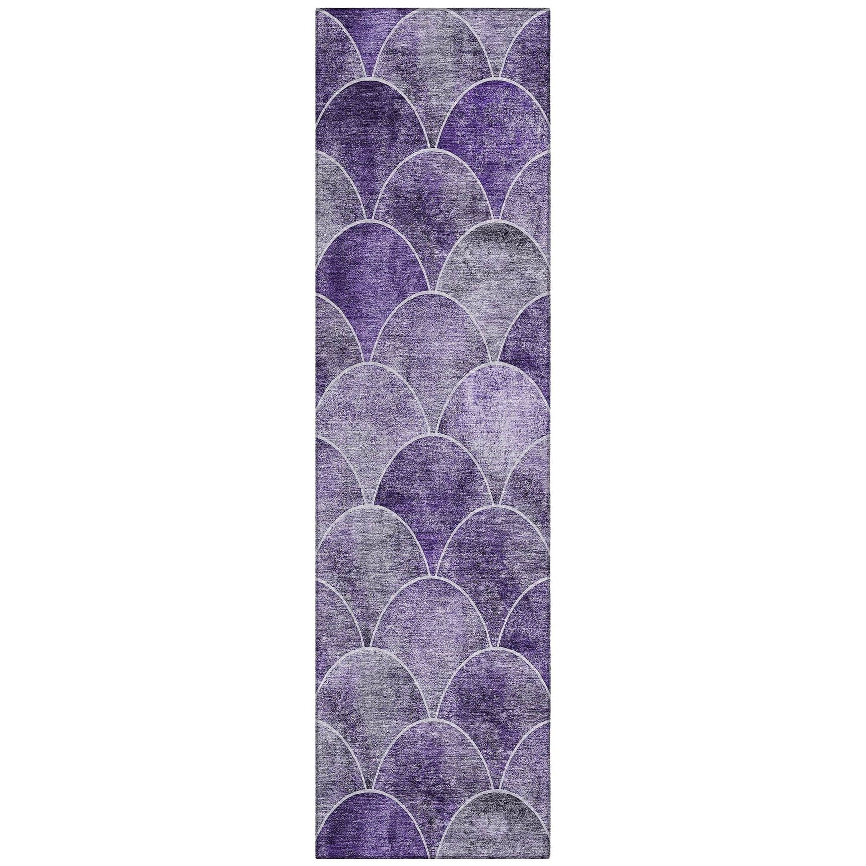 Machine Washable Purple Rug - Indoor / Outdoor - Kids / Pet Friendly Modern Print Rug