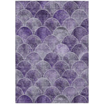 Machine Washable Purple Rug - Indoor / Outdoor - Kids / Pet Friendly Modern Print Rug
