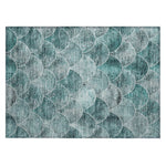 Machine Washable Teal Rug - Indoor / Outdoor - Kids / Pet Friendly Modern Print Rug
