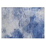 Machine Washable Blue Rug - Indoor / Outdoor - Kids / Pet Friendly Modern Print Rug