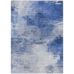 Machine Washable Blue Rug - Indoor / Outdoor - Kids / Pet Friendly Modern Print Rug