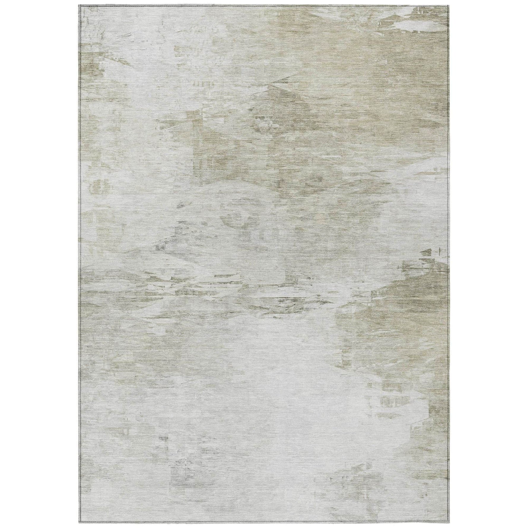Machine Washable Ivory Rug - Indoor / Outdoor - Kids / Pet Friendly Modern Print Rug