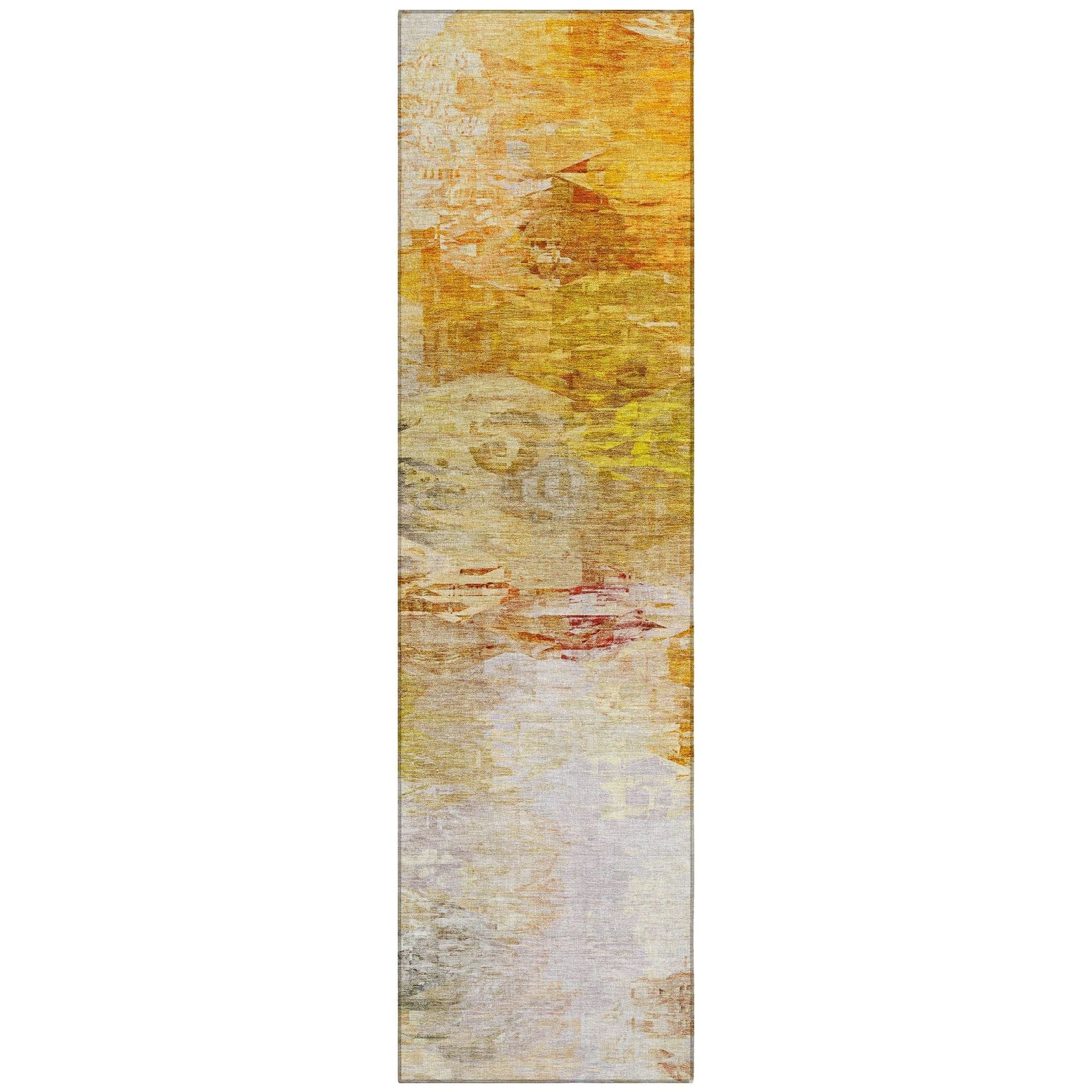 Machine Washable Paprika Orange Rug - Indoor / Outdoor - Kids / Pet Friendly Modern Print Rug