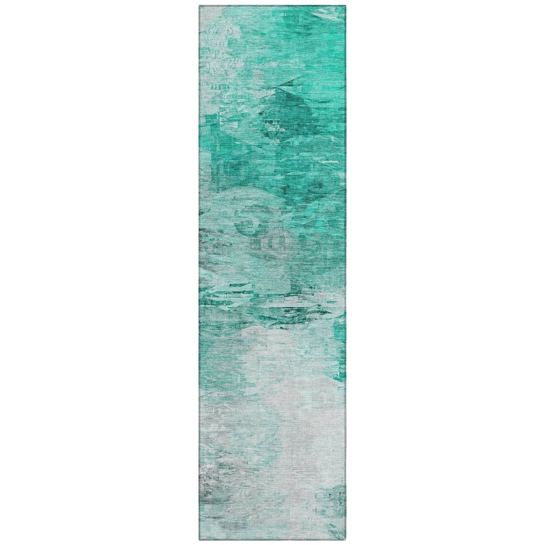 Machine Washable Teal Rug - Indoor / Outdoor - Kids / Pet Friendly Modern Print Rug