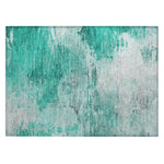 Machine Washable Teal Rug - Indoor / Outdoor - Kids / Pet Friendly Modern Print Rug