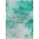 Machine Washable Teal Rug - Indoor / Outdoor - Kids / Pet Friendly Modern Print Rug