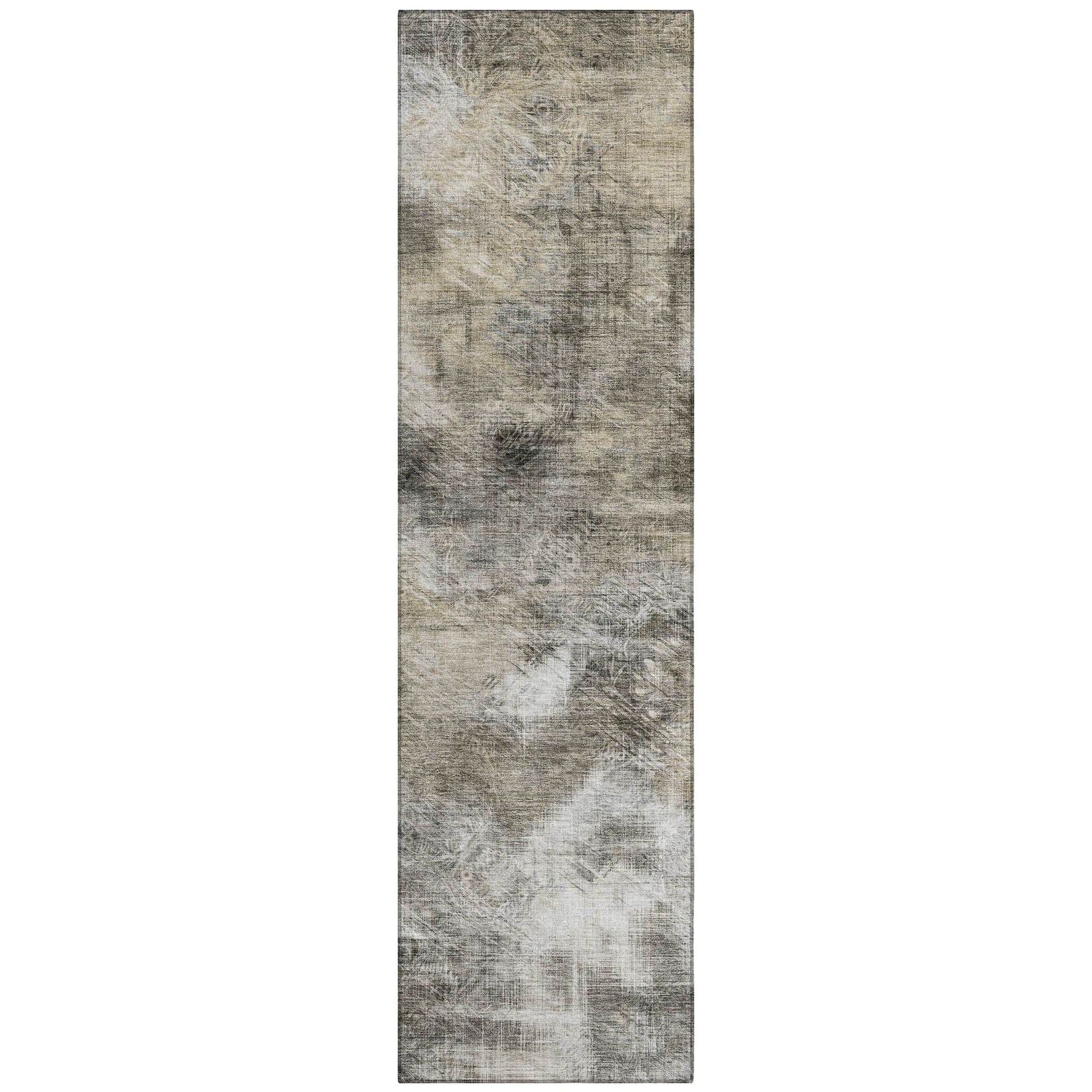 Machine Washable Beige Brown Rug - Indoor / Outdoor - Kids / Pet Friendly Modern Print Rug
