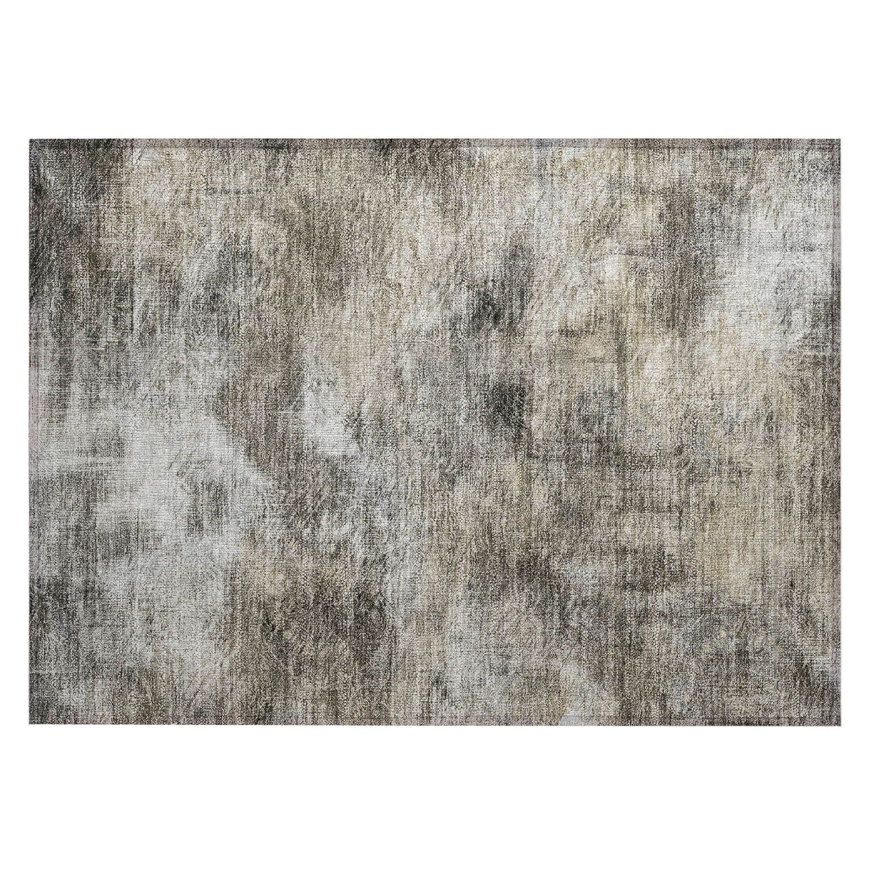Machine Washable Beige Brown Rug - Indoor / Outdoor - Kids / Pet Friendly Modern Print Rug