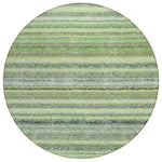 Machine Washable Green Rug - Indoor / Outdoor - Kids / Pet Friendly Stripes Print Rug