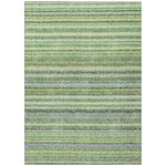 Machine Washable Green Rug - Indoor / Outdoor - Kids / Pet Friendly Stripes Print Rug