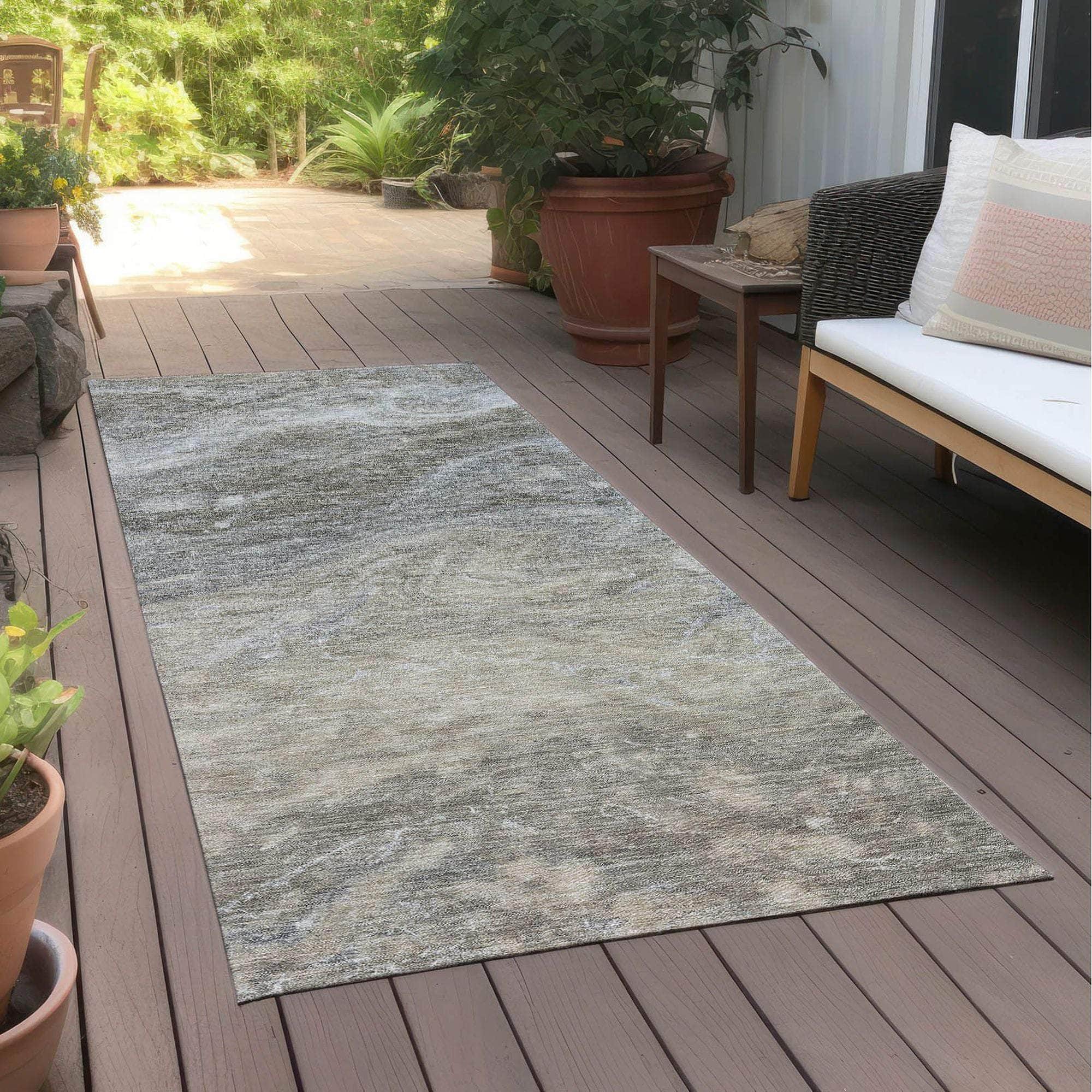 Machine Made ACN599 Taupe Brown Rugs 