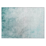 Machine Washable Teal Rug - Indoor / Outdoor - Kids / Pet Friendly Modern Print Rug