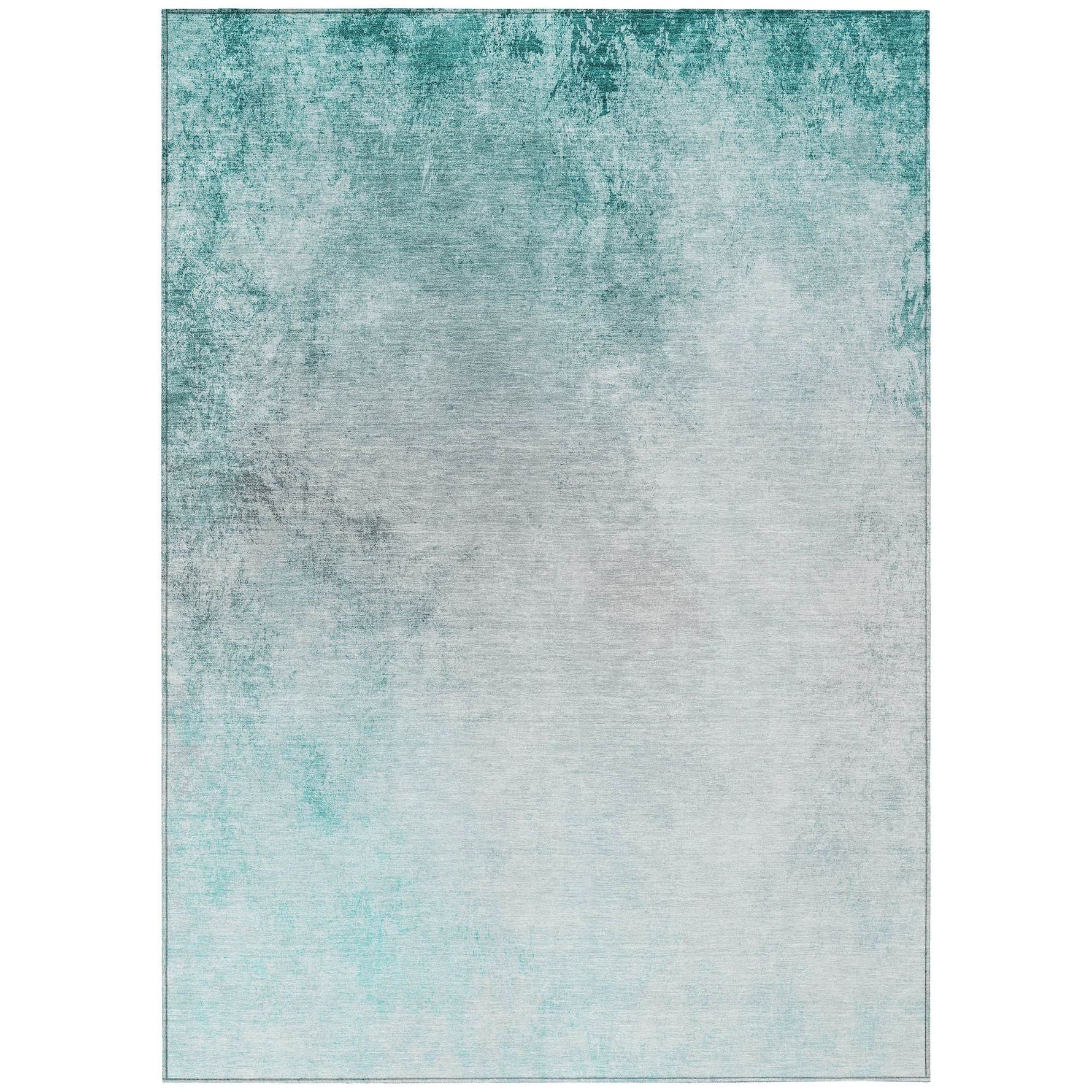 Machine Washable Teal Rug - Indoor / Outdoor - Kids / Pet Friendly Modern Print Rug