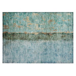 Machine Washable Blue Rug - Indoor / Outdoor - Kids / Pet Friendly Modern Print Rug