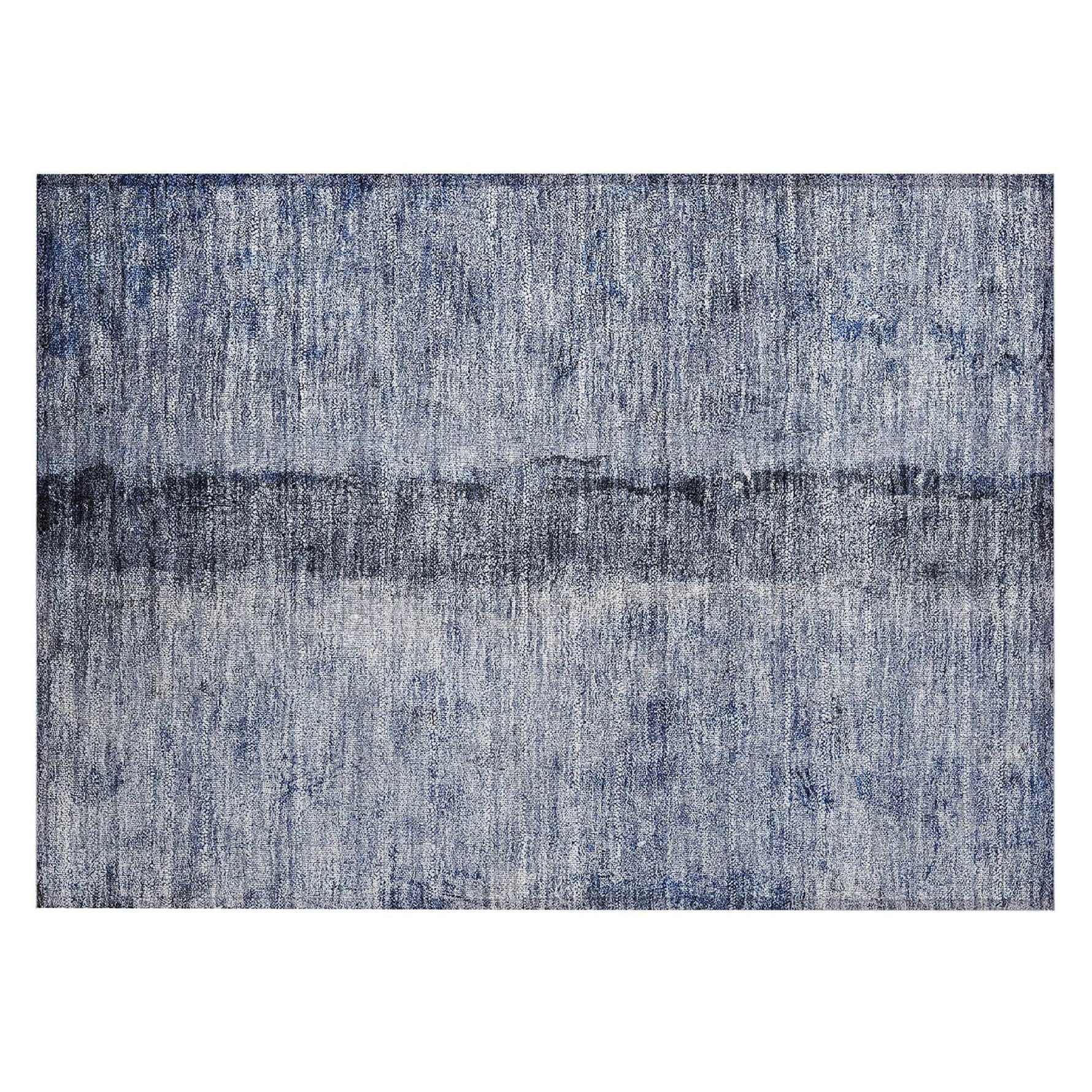 Machine Washable Denim Blue Rug - Indoor / Outdoor - Kids / Pet Friendly Modern Print Rug