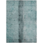 Machine Washable Teal Rug - Indoor / Outdoor - Kids / Pet Friendly Modern Print Rug