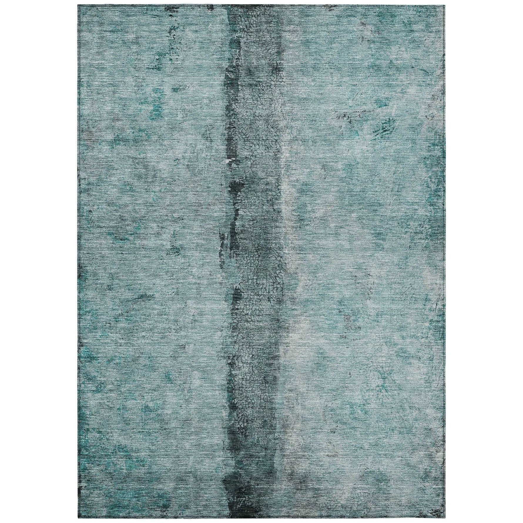 Machine Washable Teal Rug - Indoor / Outdoor - Kids / Pet Friendly Modern Print Rug