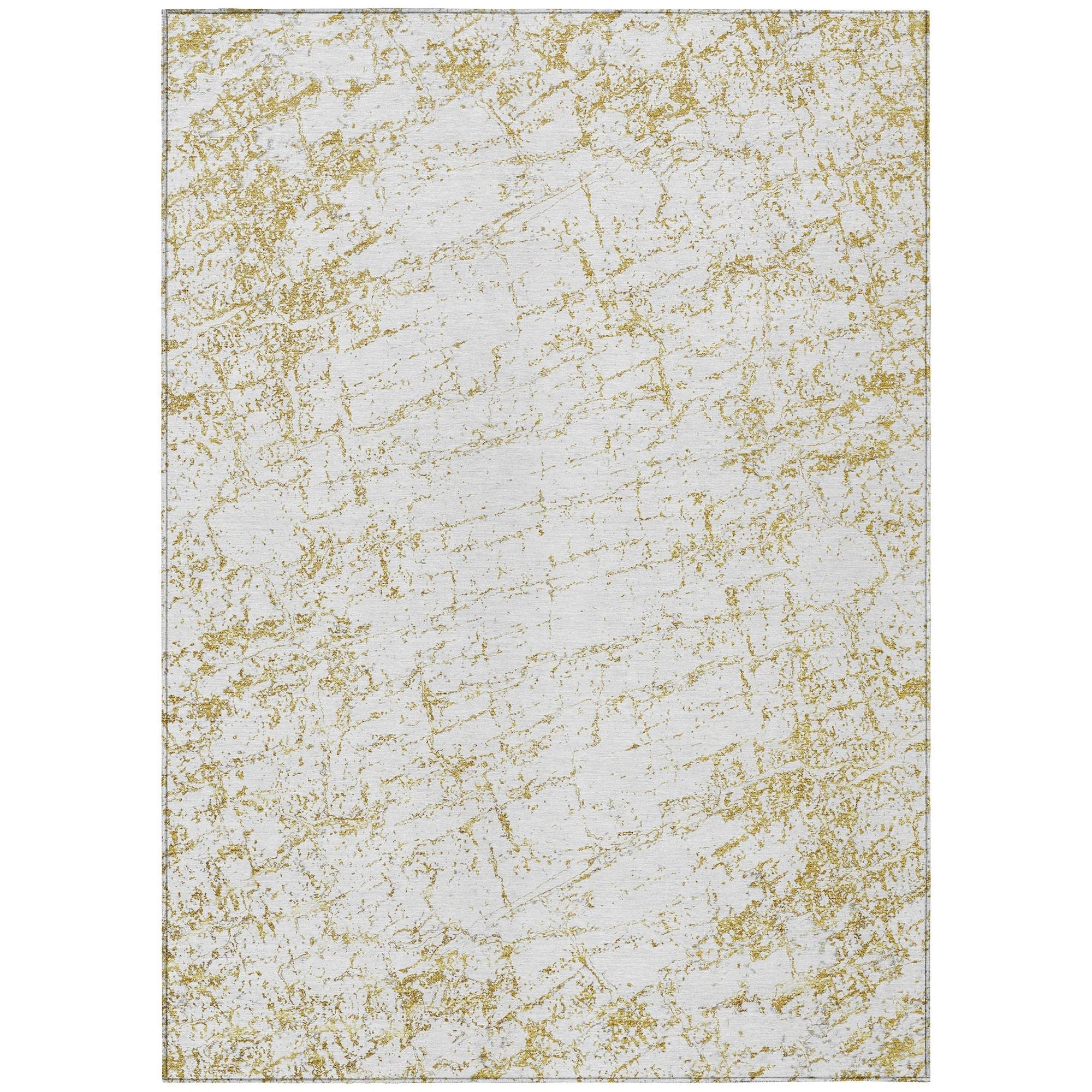 Machine Washable Gold Rug - Indoor / Outdoor - Kids / Pet Friendly Organic Print Rug