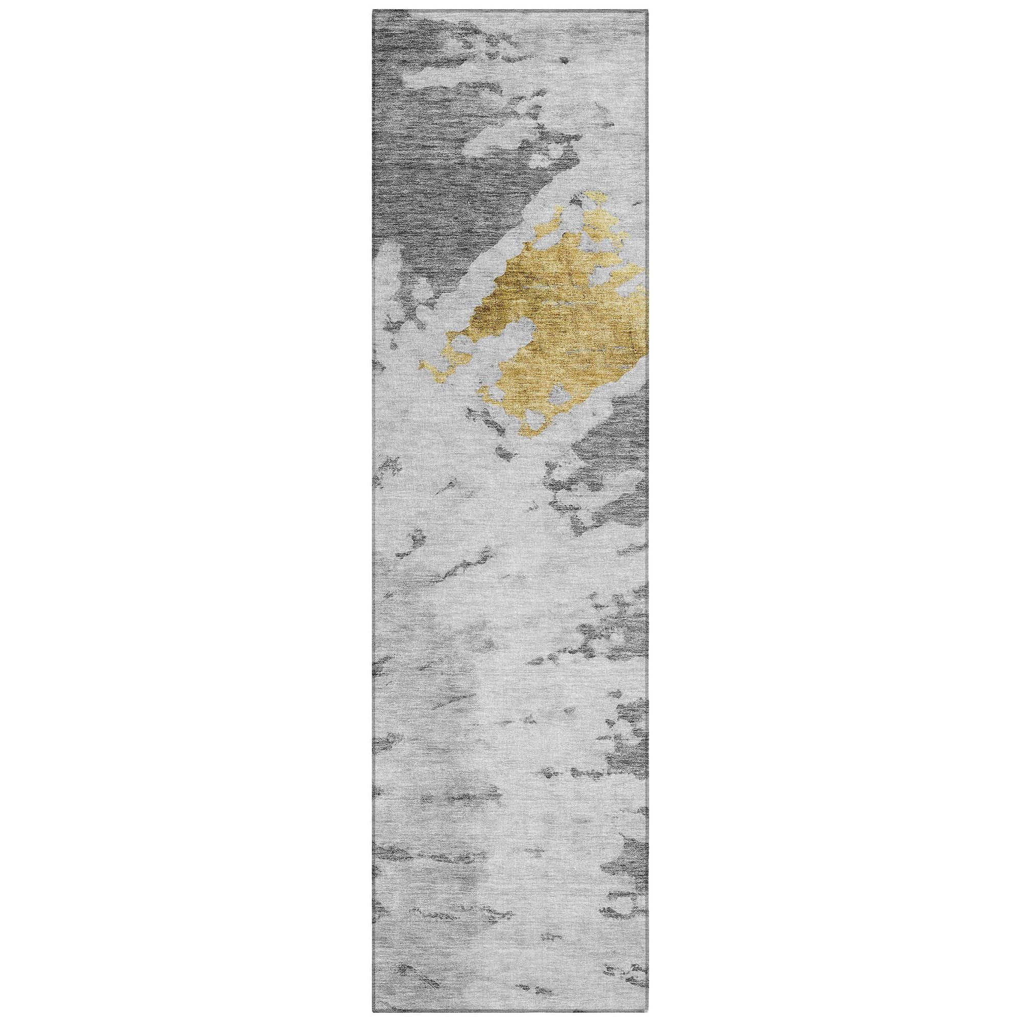 Machine Washable Gray Rug - Indoor / Outdoor - Kids / Pet Friendly Spiral Print Rug
