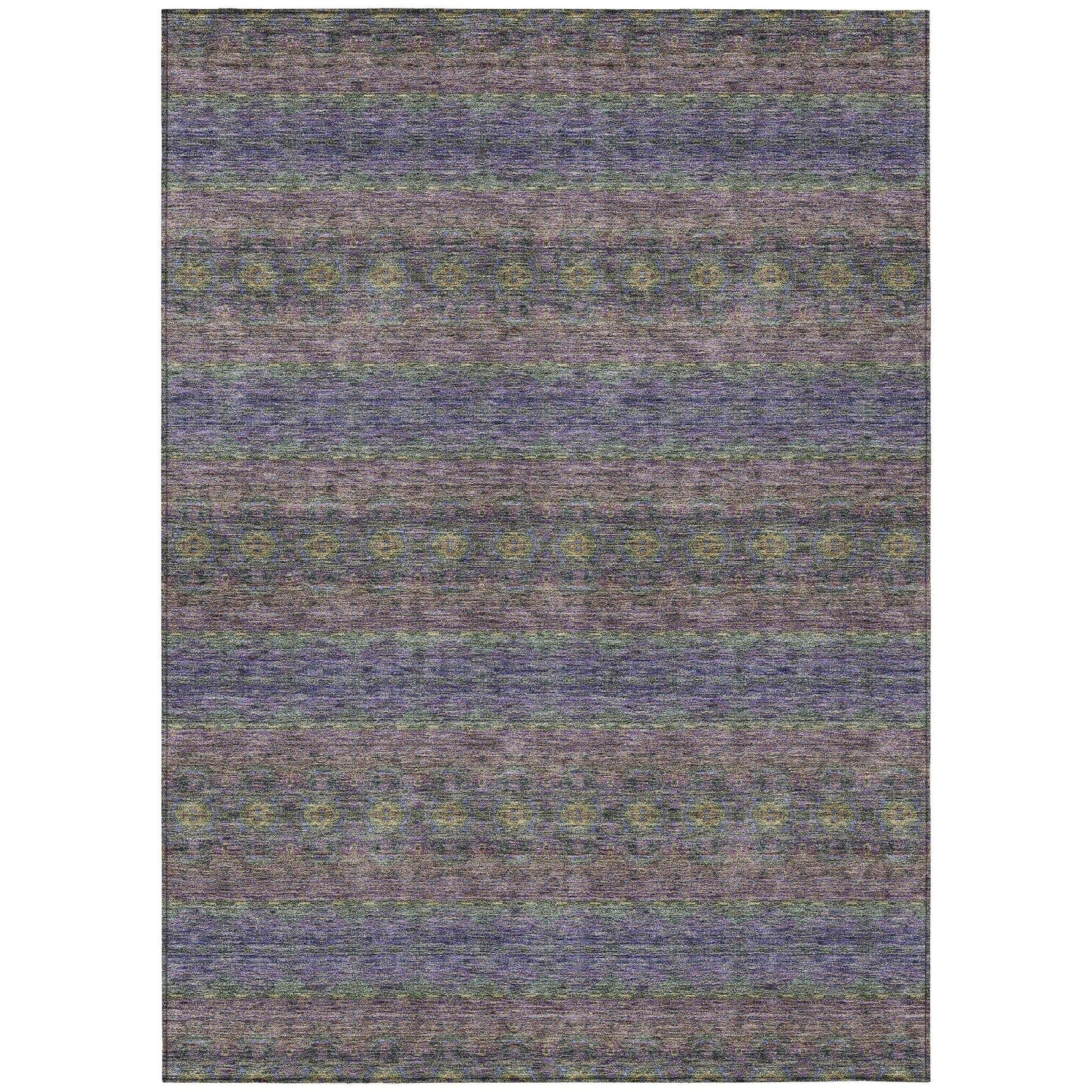 Machine Washable Purple Rug - Indoor / Outdoor - Kids / Pet Friendly Bohemian Print Rug