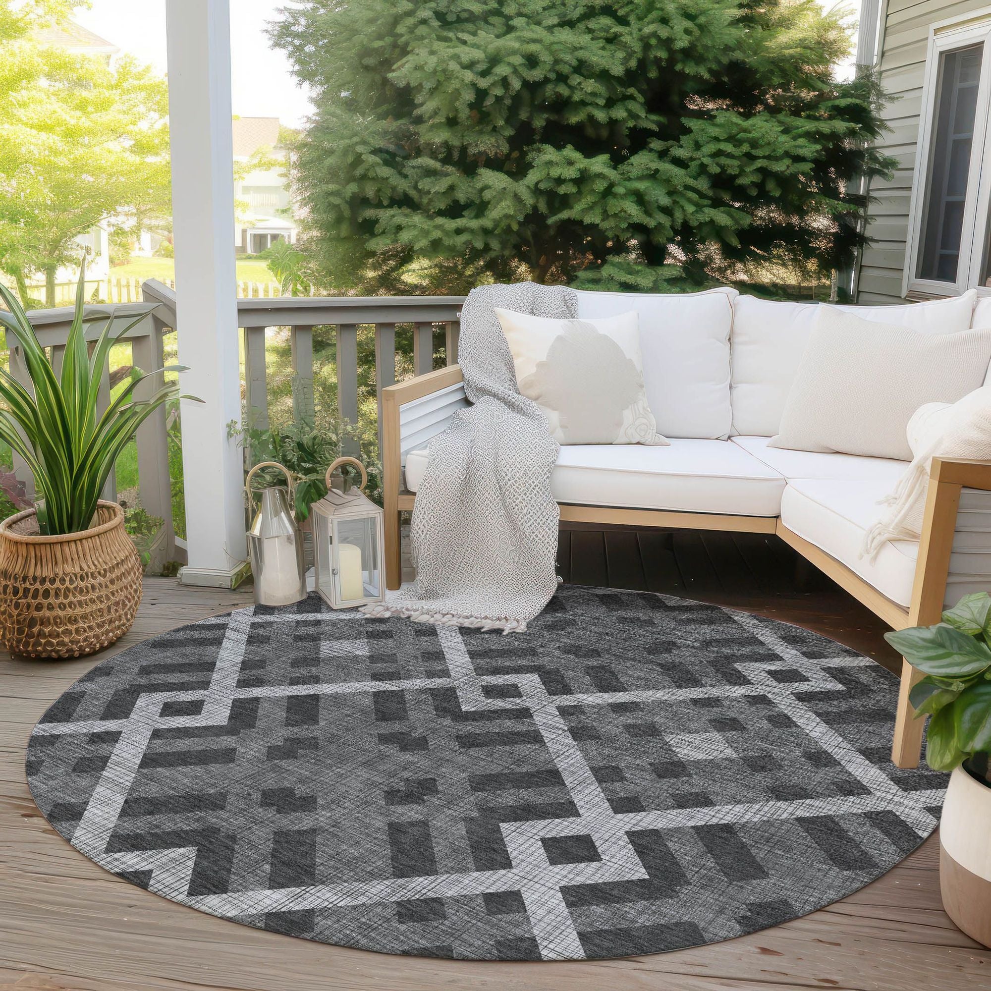 Machine Made ACN616 Charcoal Gray Rugs #color_charcoal gray