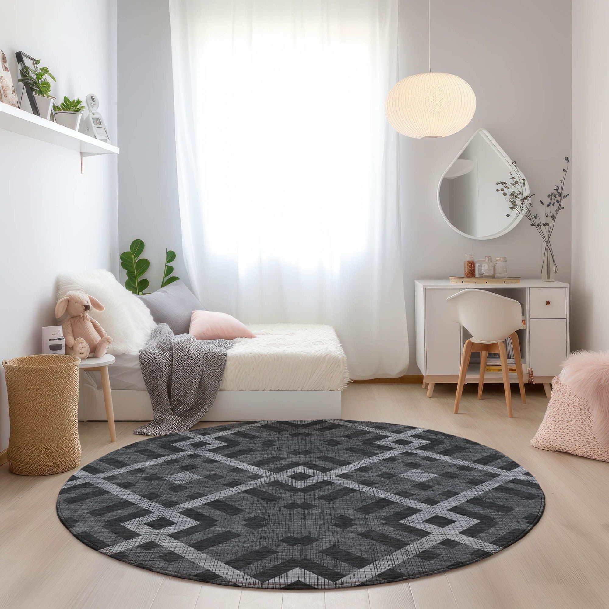 Machine Made ACN616 Charcoal Gray Rugs #color_charcoal gray