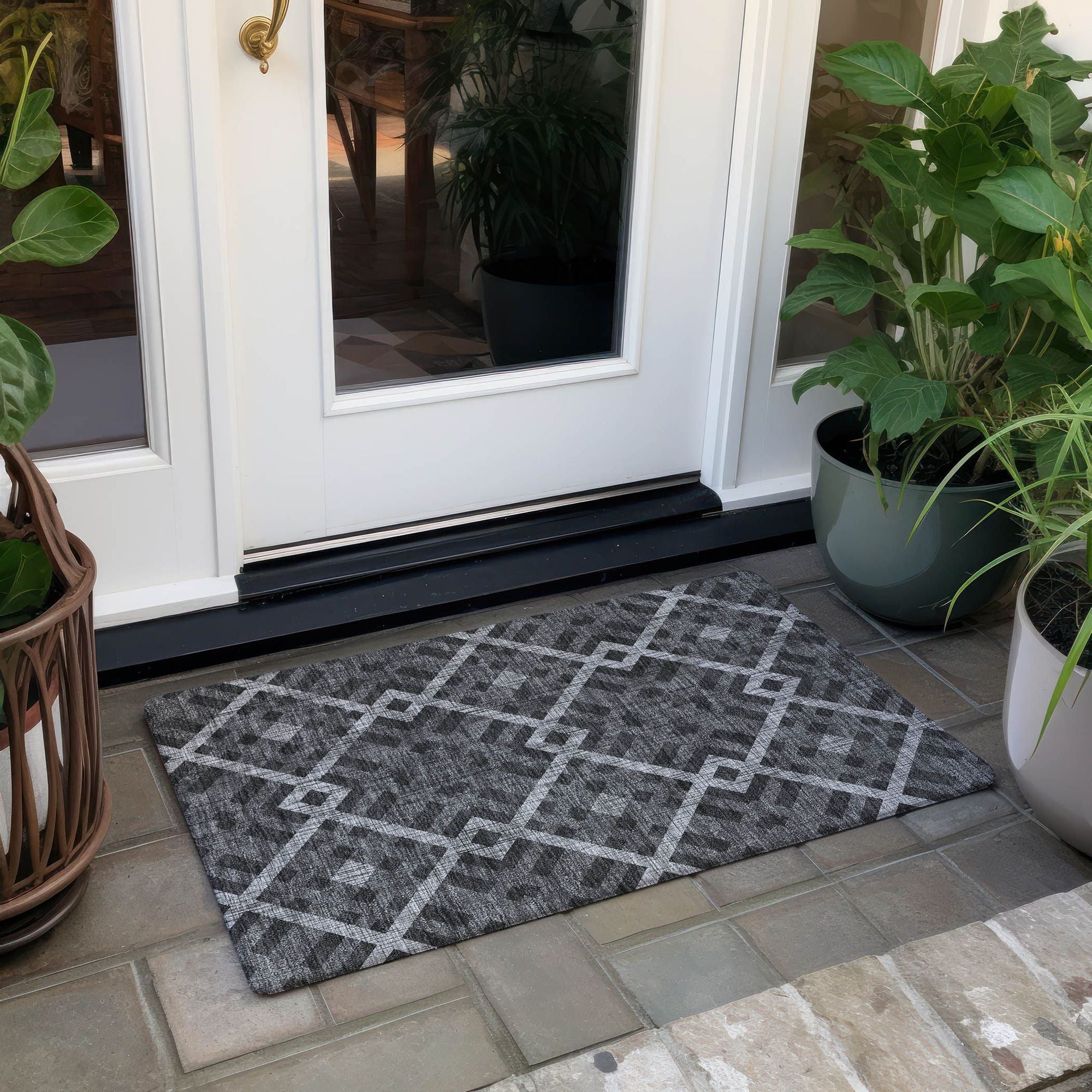 Machine Made ACN616 Charcoal Gray Rugs #color_charcoal gray