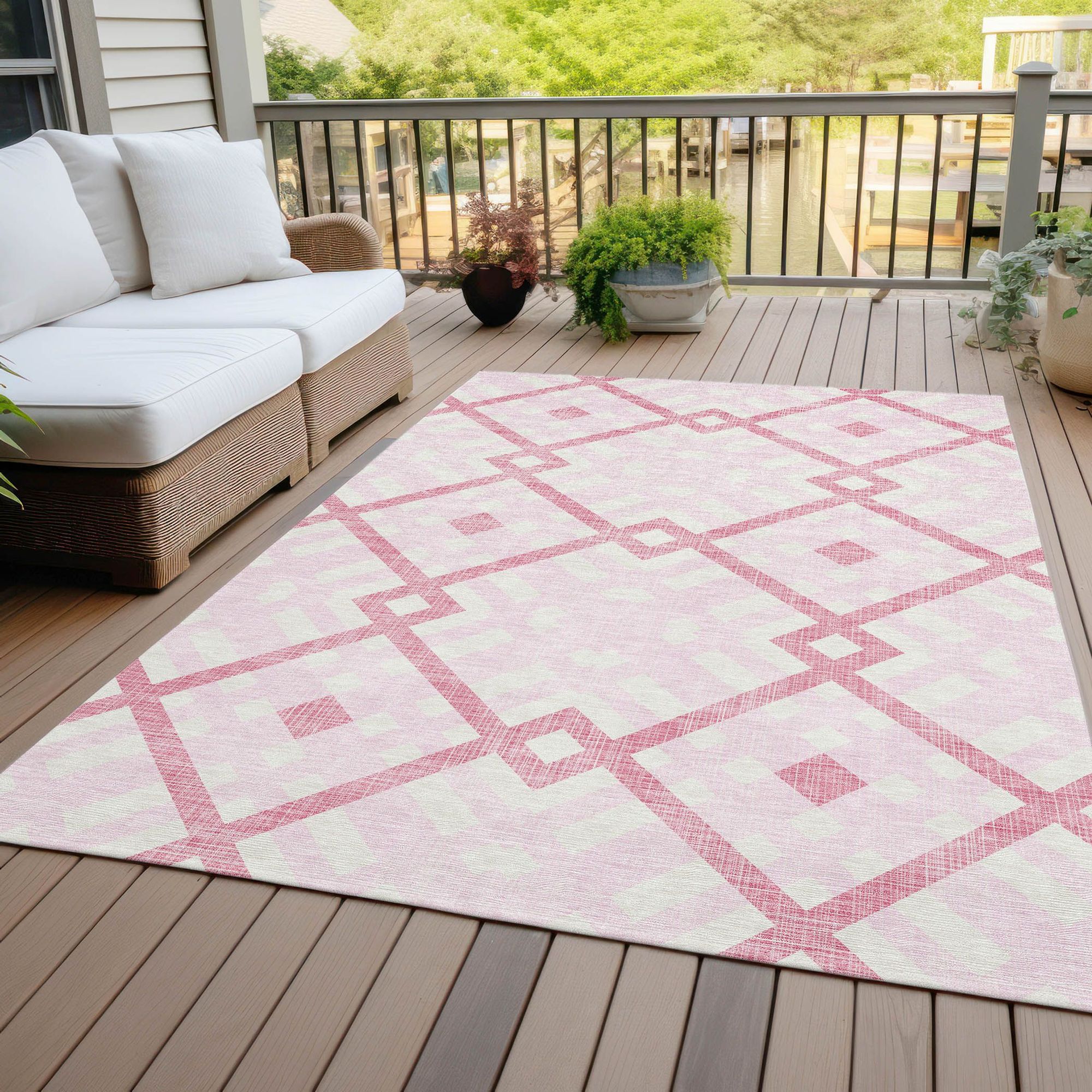 Machine Made ACN616 Pink  Rugs #color_pink 