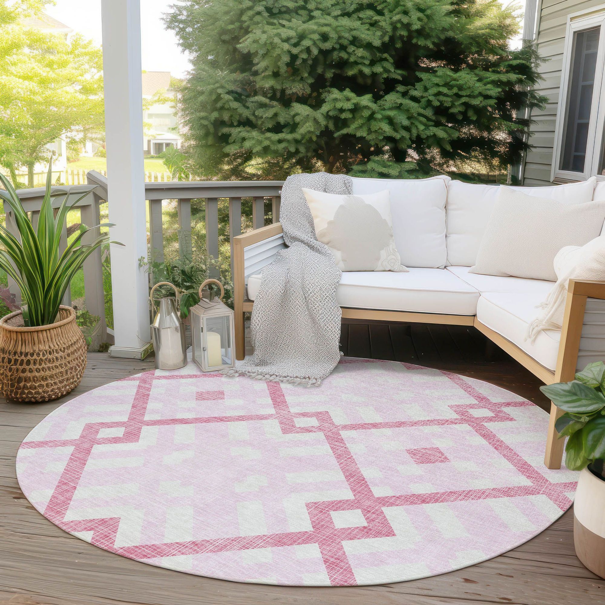 Machine Made ACN616 Pink  Rugs #color_pink 