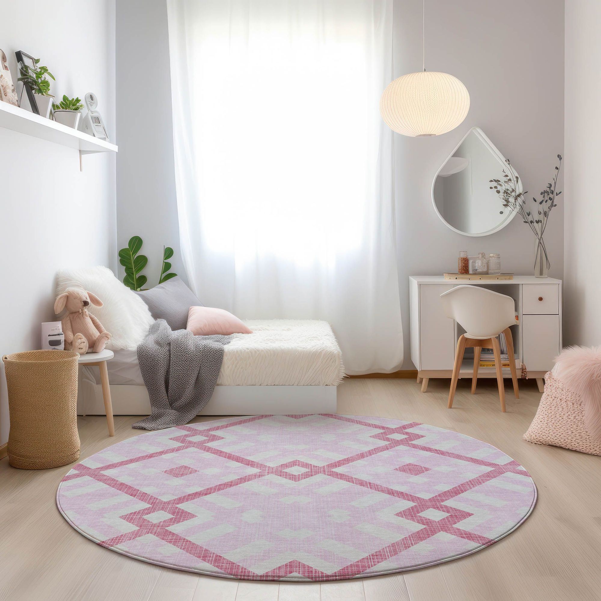 Machine Made ACN616 Pink  Rugs #color_pink 