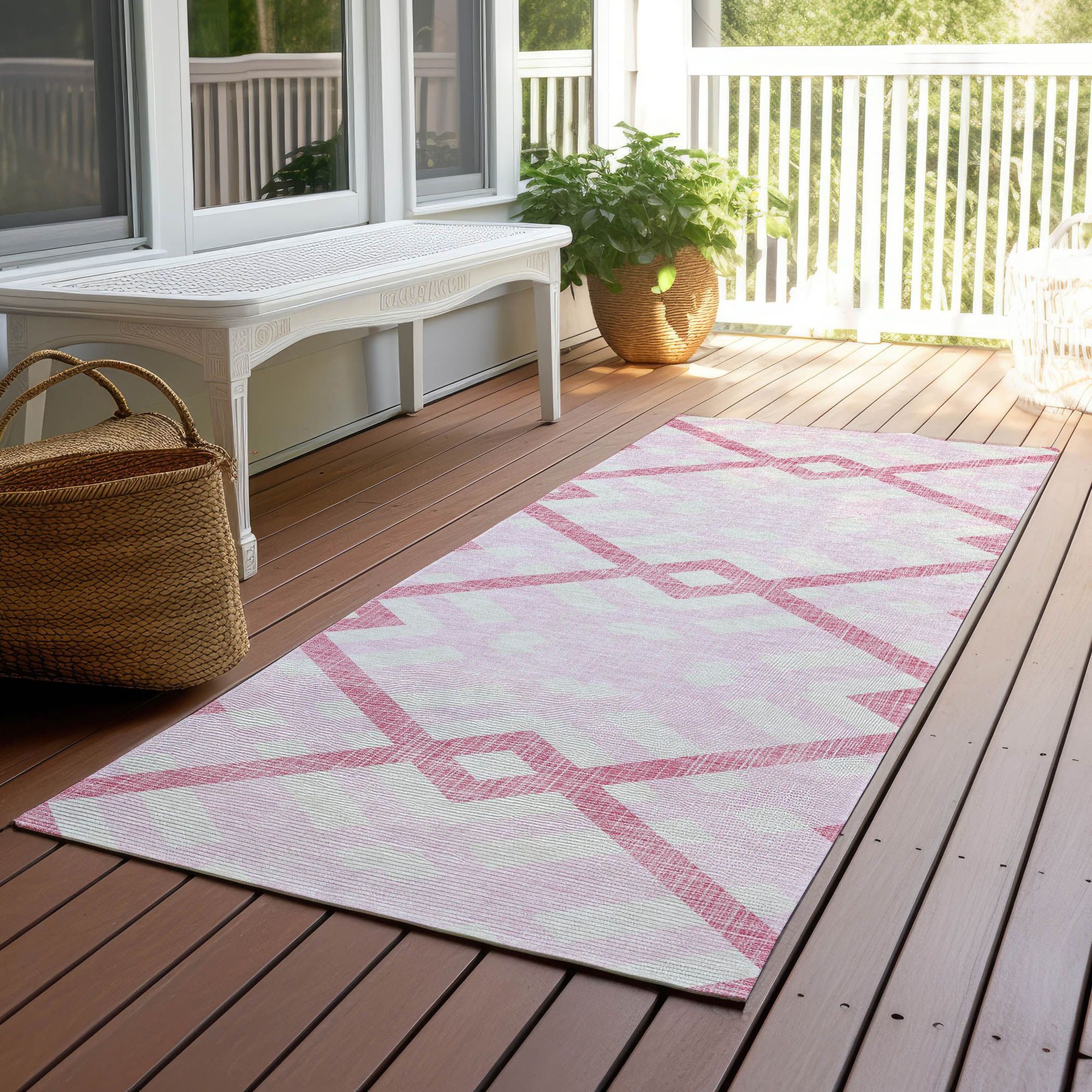 Machine Made ACN616 Pink  Rugs #color_pink 