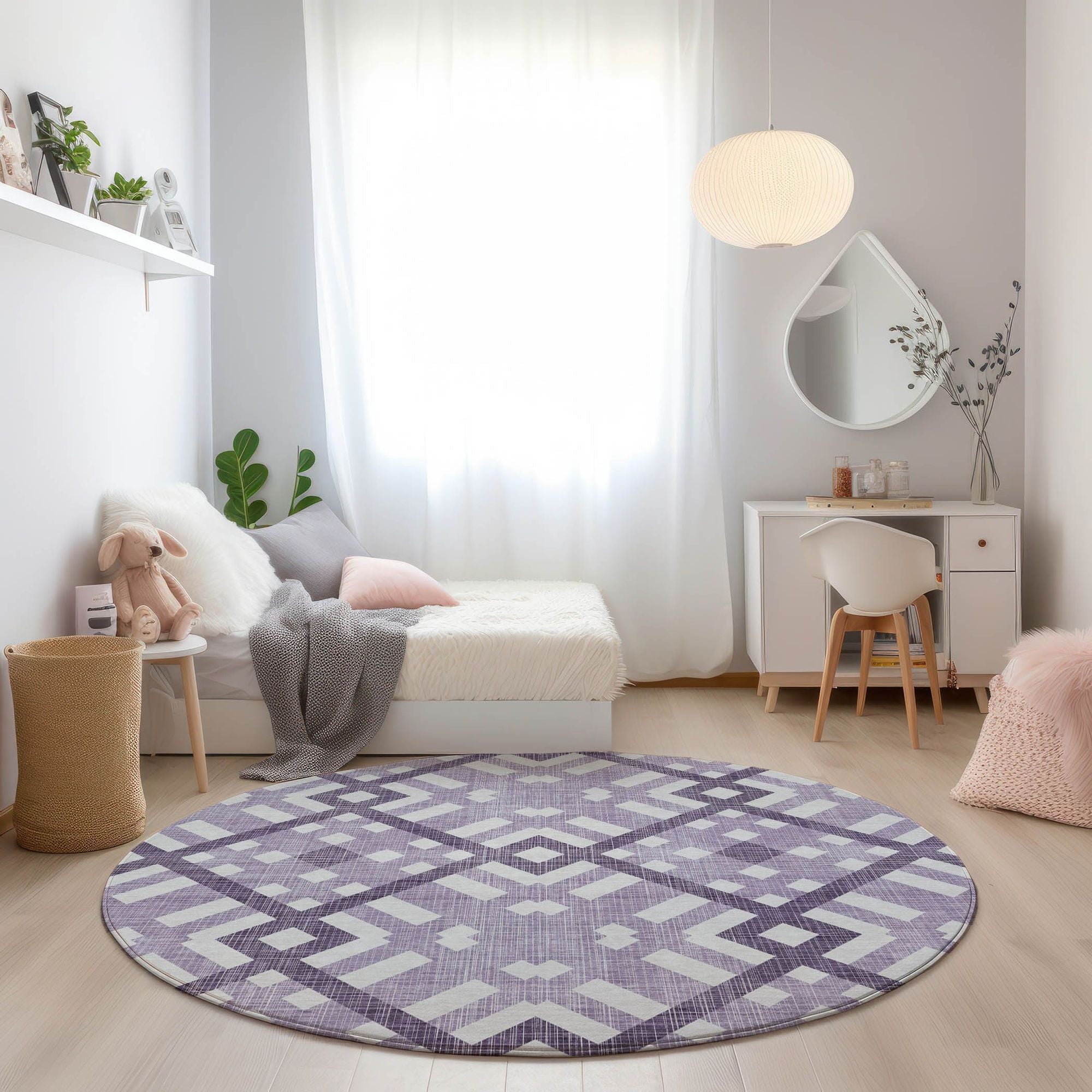 Machine Made ACN616 Purple  Rugs #color_purple 