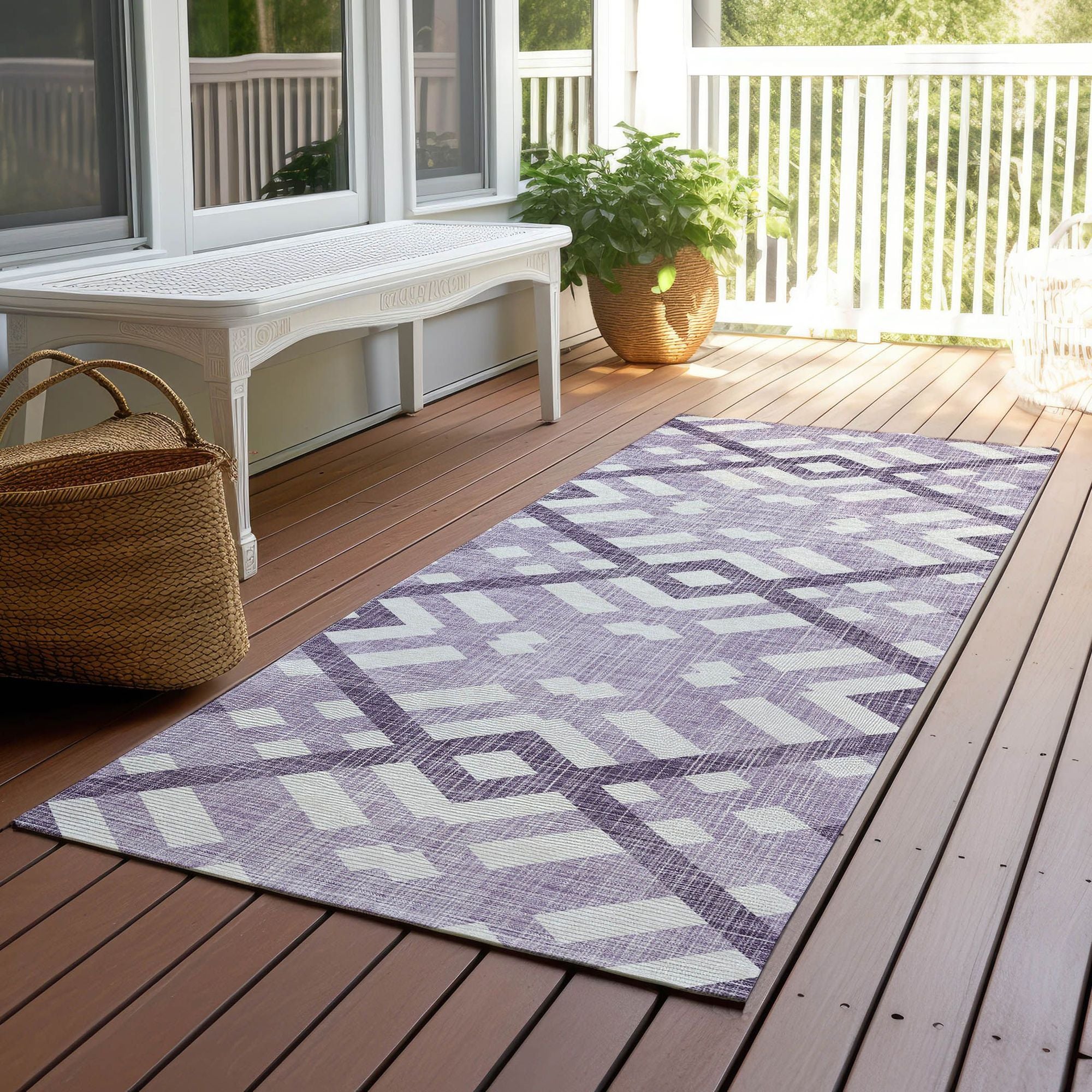 Machine Made ACN616 Purple  Rugs #color_purple 