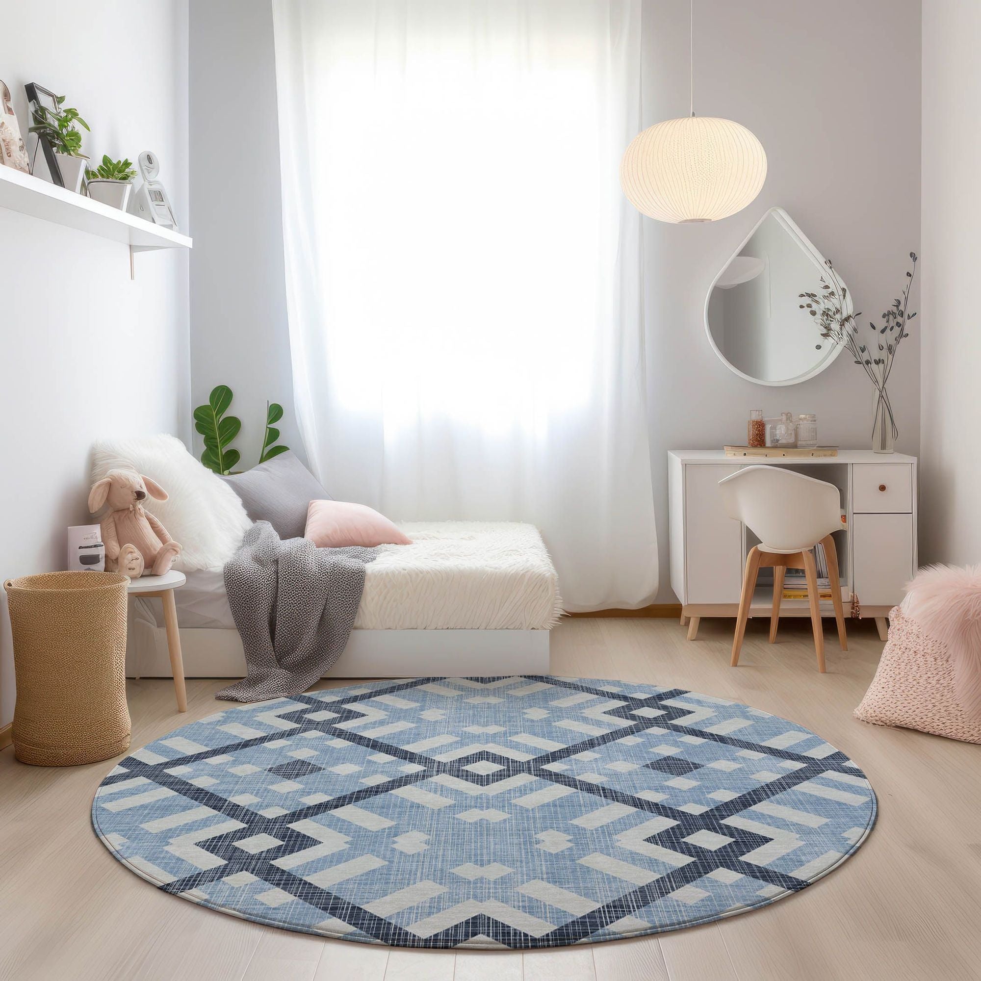 Machine Made ACN616 Sky Blue Rugs #color_sky blue