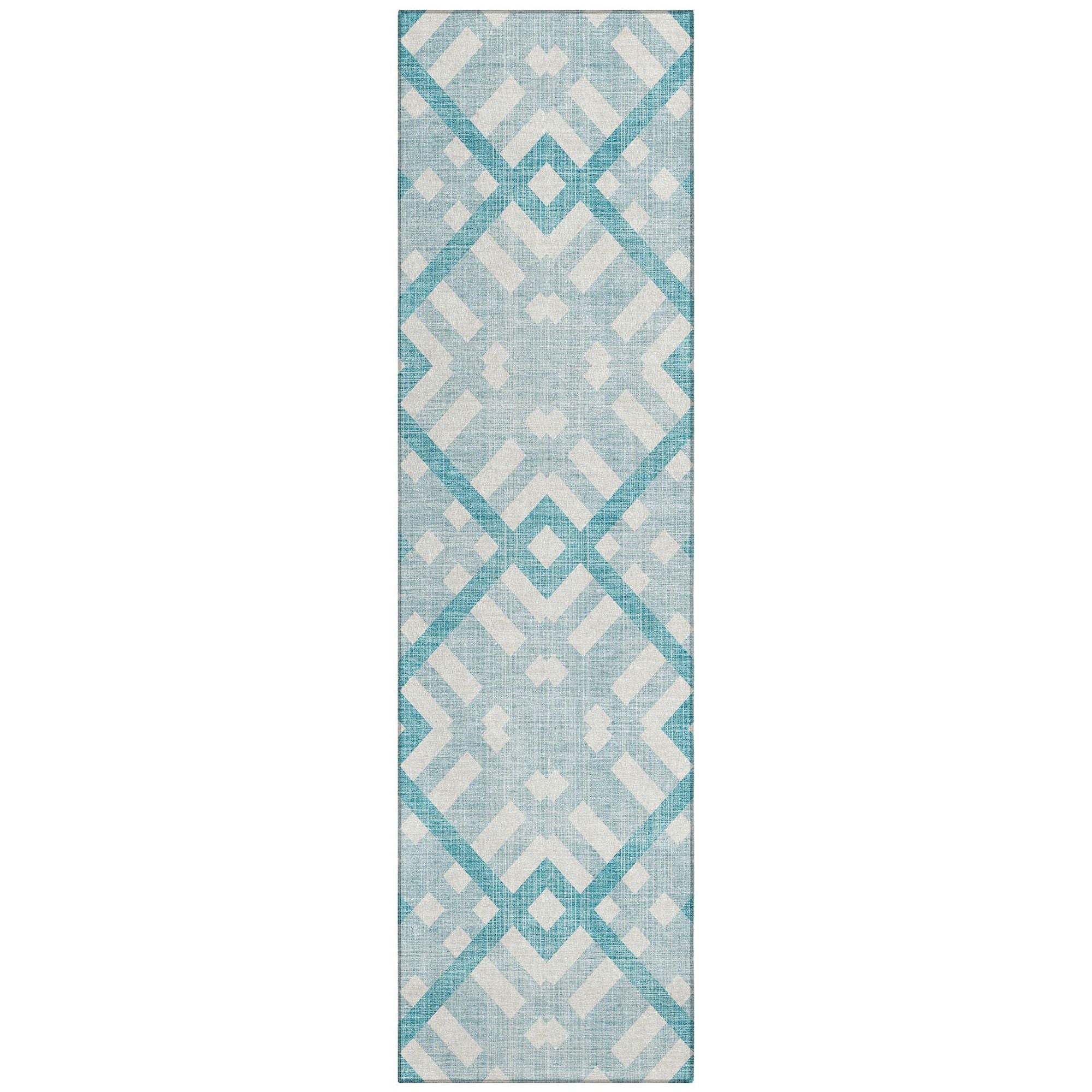 Machine Made ACN616 Teal  Rugs #color_teal 