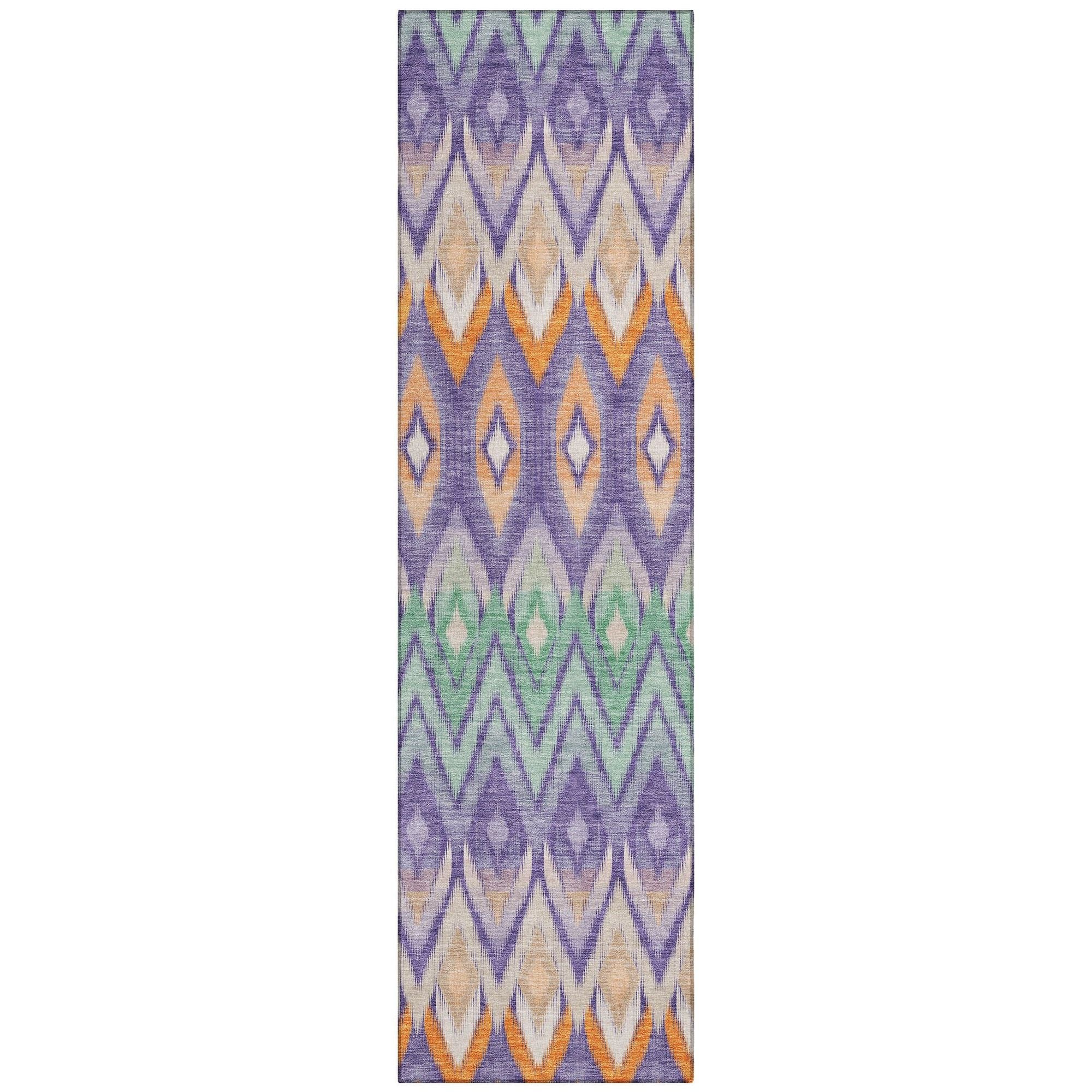 Machine Washable Purple Rug - Indoor / Outdoor - Kids / Pet Friendly Southwest Print Rug
