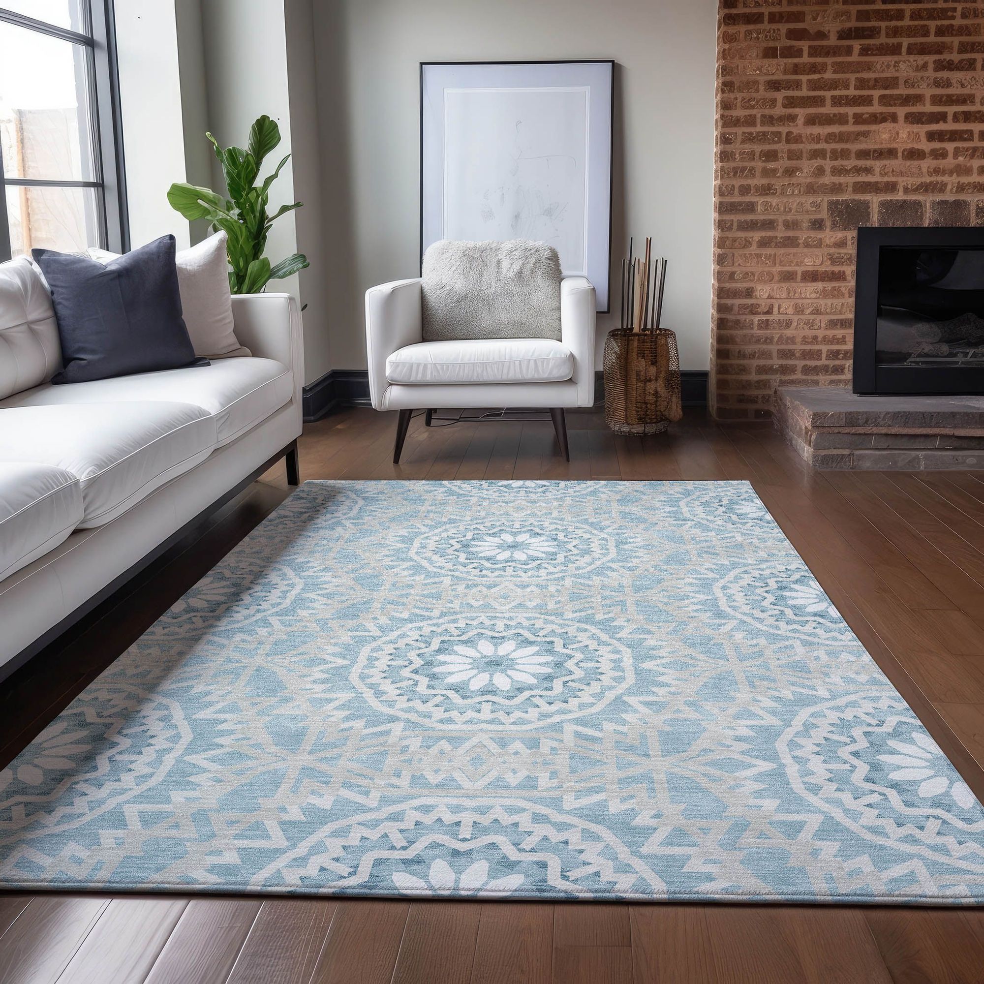 Machine Made ACN619 Denim Blue Rugs #color_denim blue