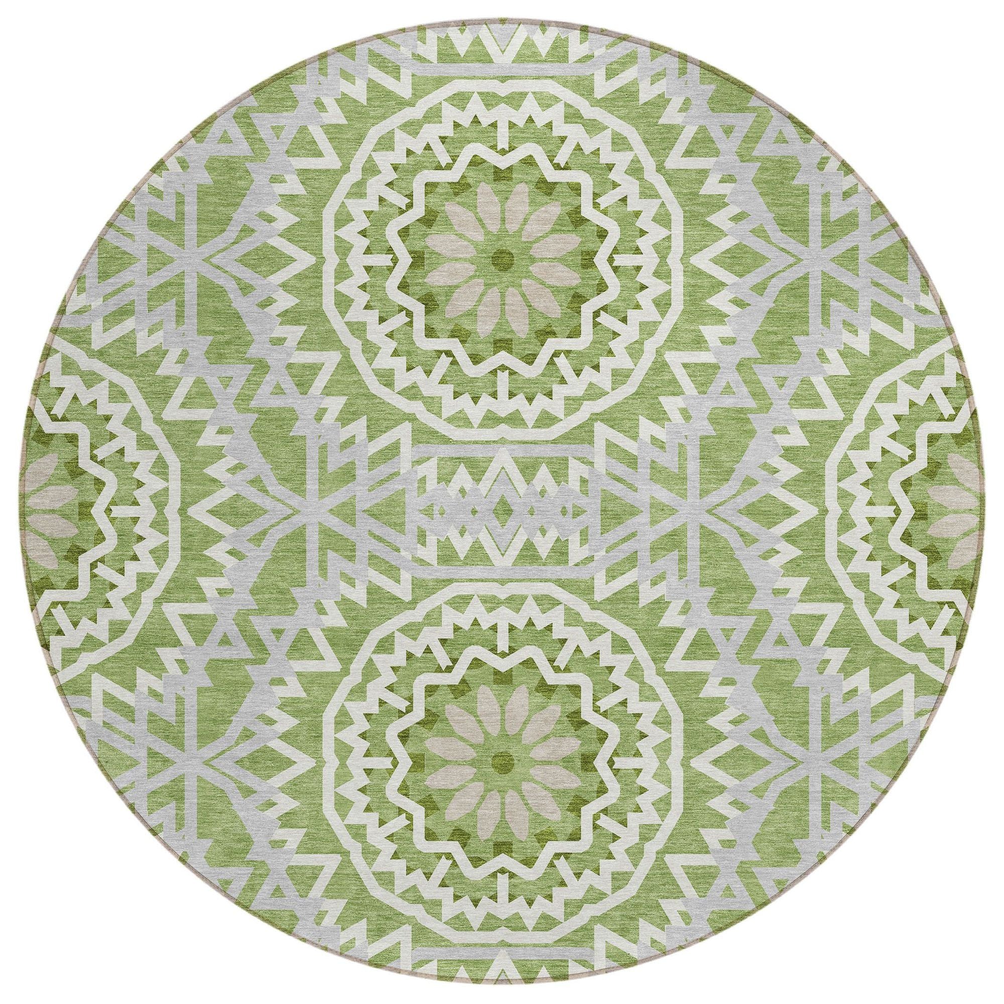 Machine Made ACN619 Green  Rugs #color_green 