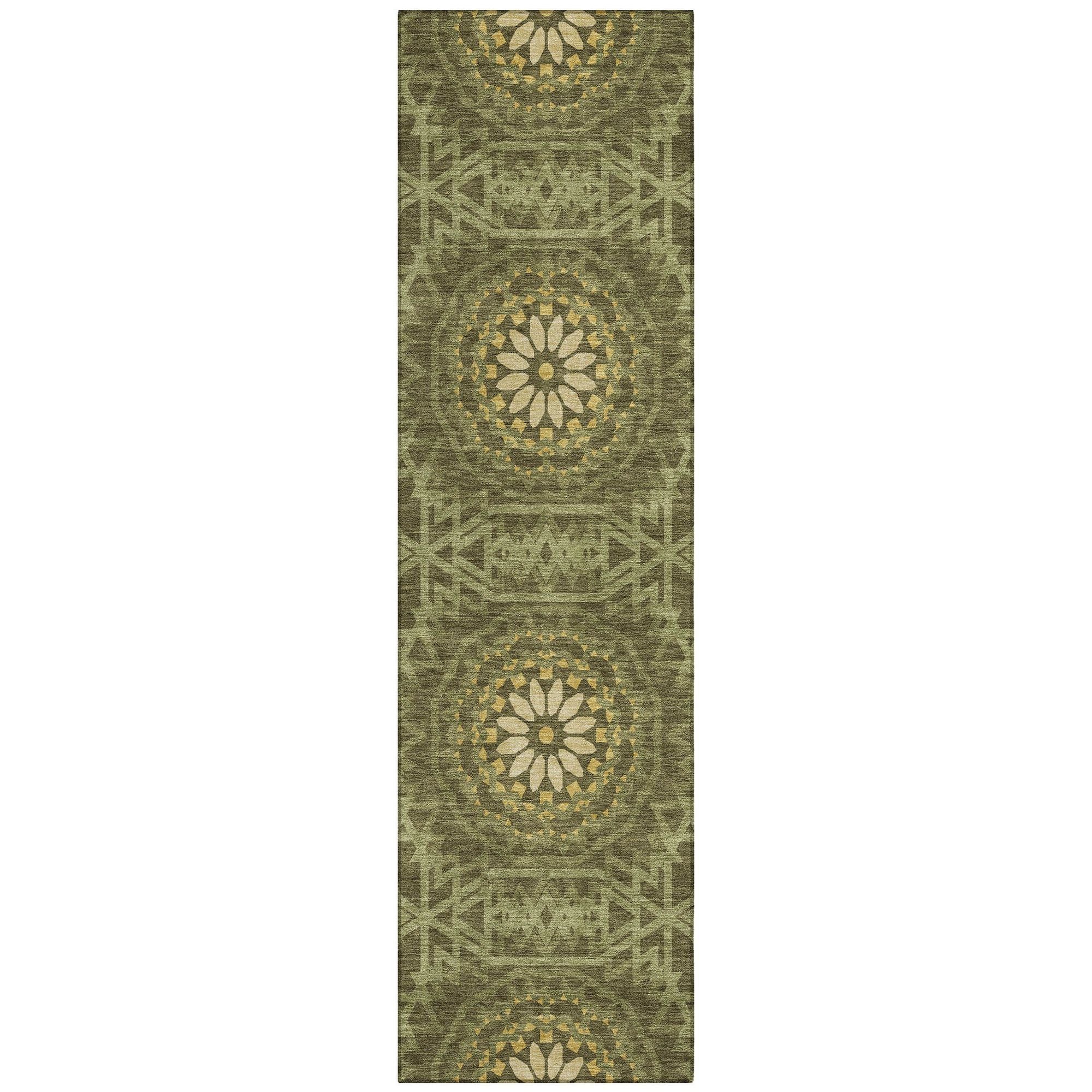 Machine Made ACN619 Olive Green Rugs #color_olive green