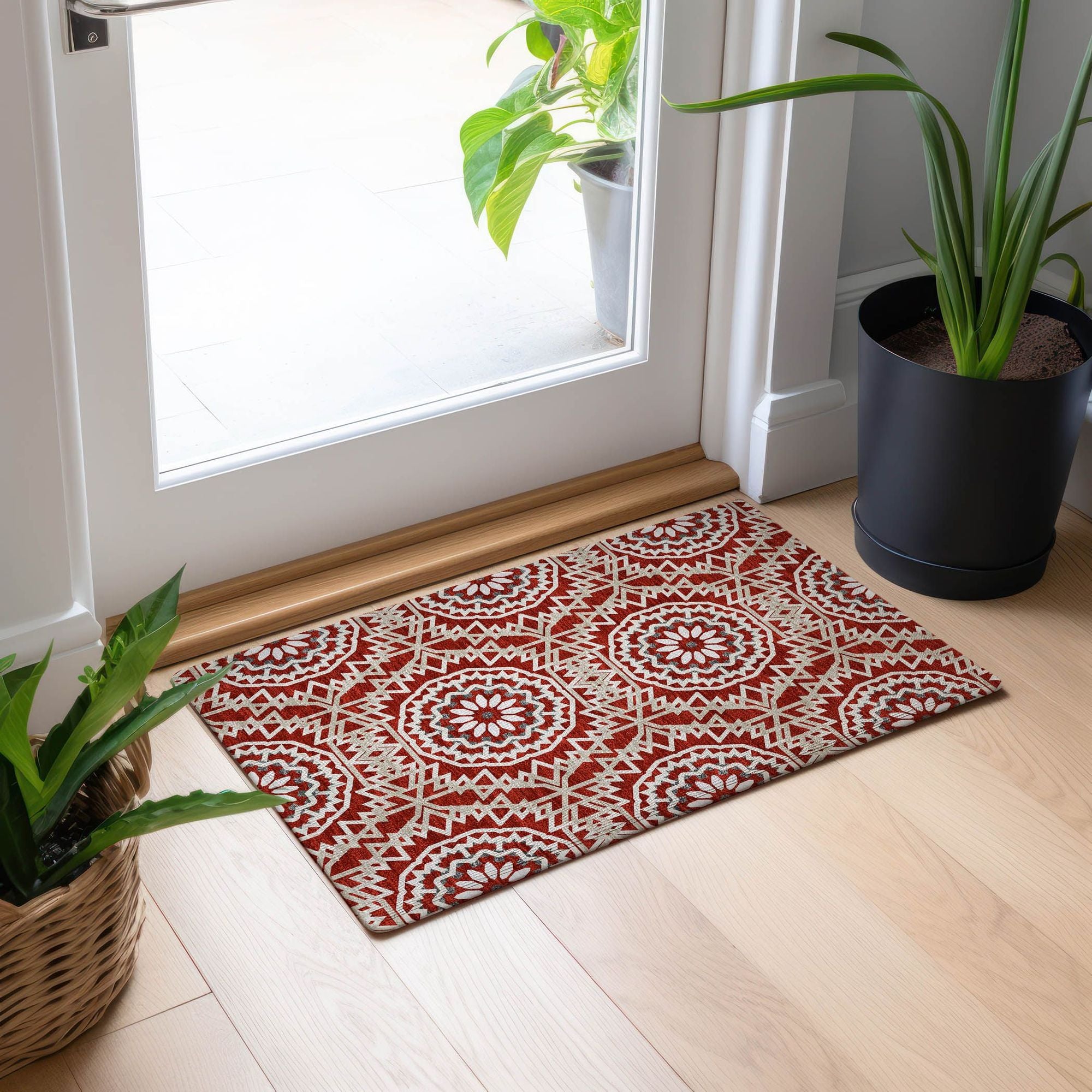 Machine Made ACN619 Red  Rugs #color_red 