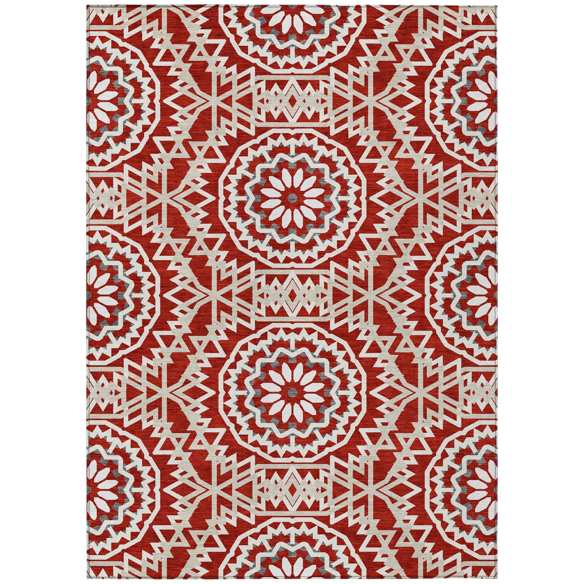 Machine Made ACN619 Red  Rugs #color_red 
