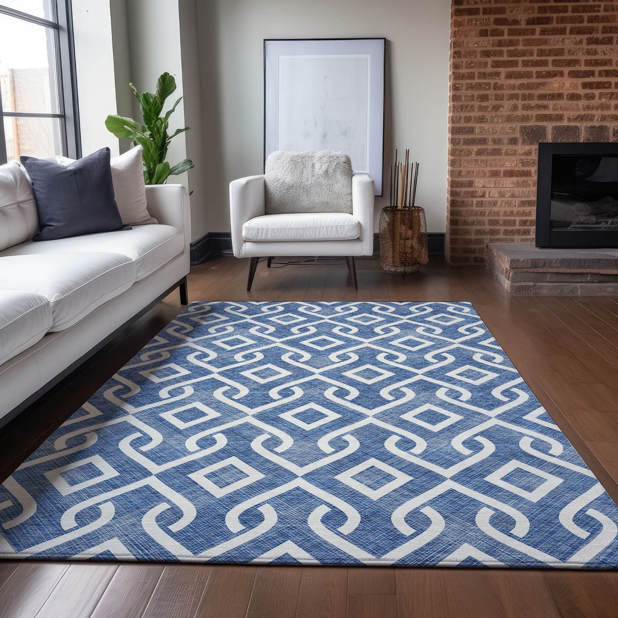 Machine Made ACN621 Blue  Rugs #color_blue 
