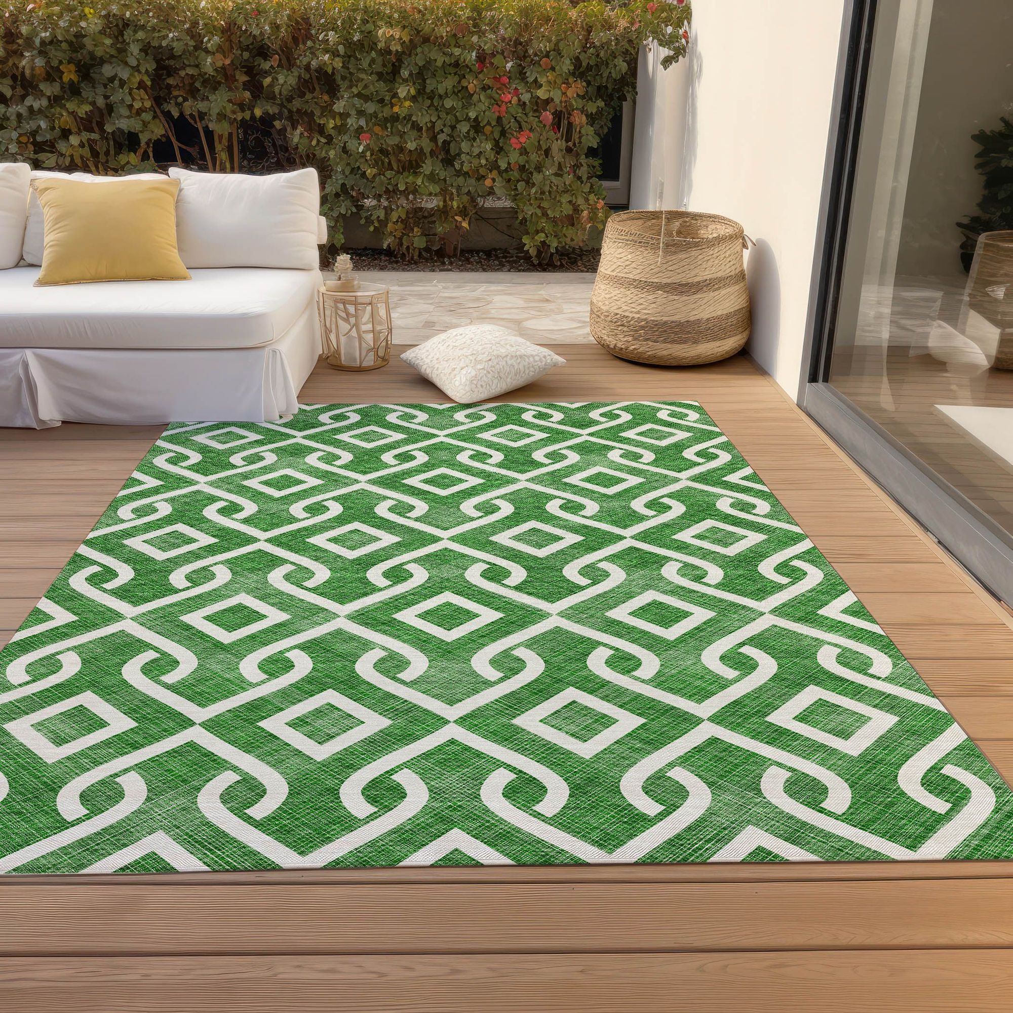 Machine Made ACN621 Emerald Green Rugs #color_emerald green