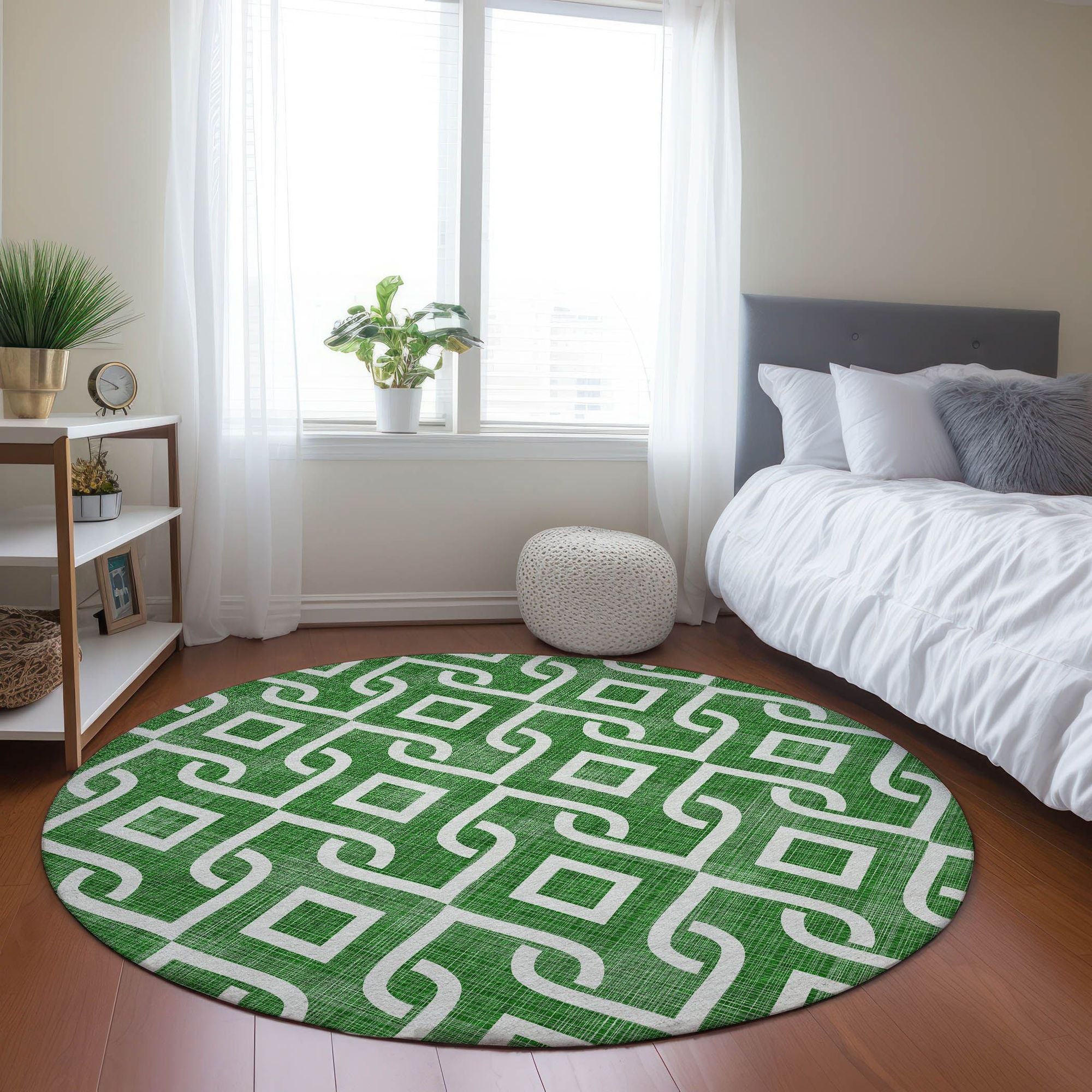 Machine Made ACN621 Emerald Green Rugs #color_emerald green