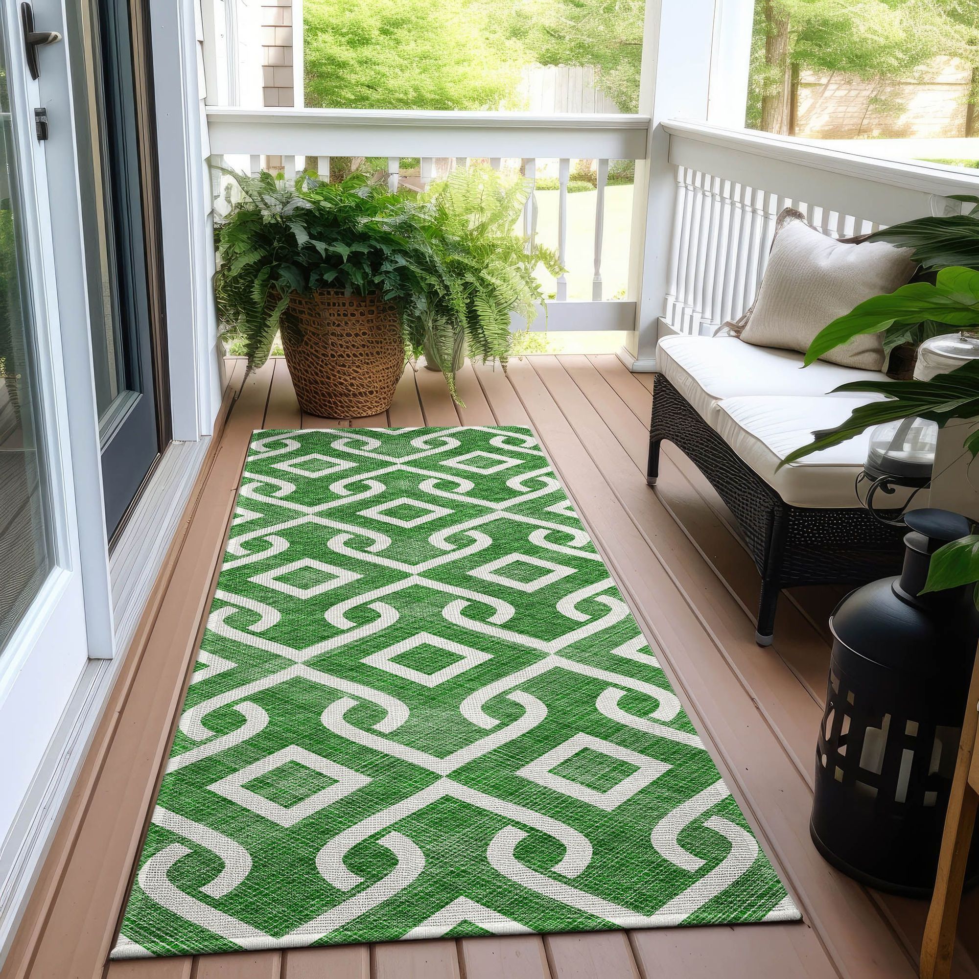 Machine Made ACN621 Emerald Green Rugs #color_emerald green