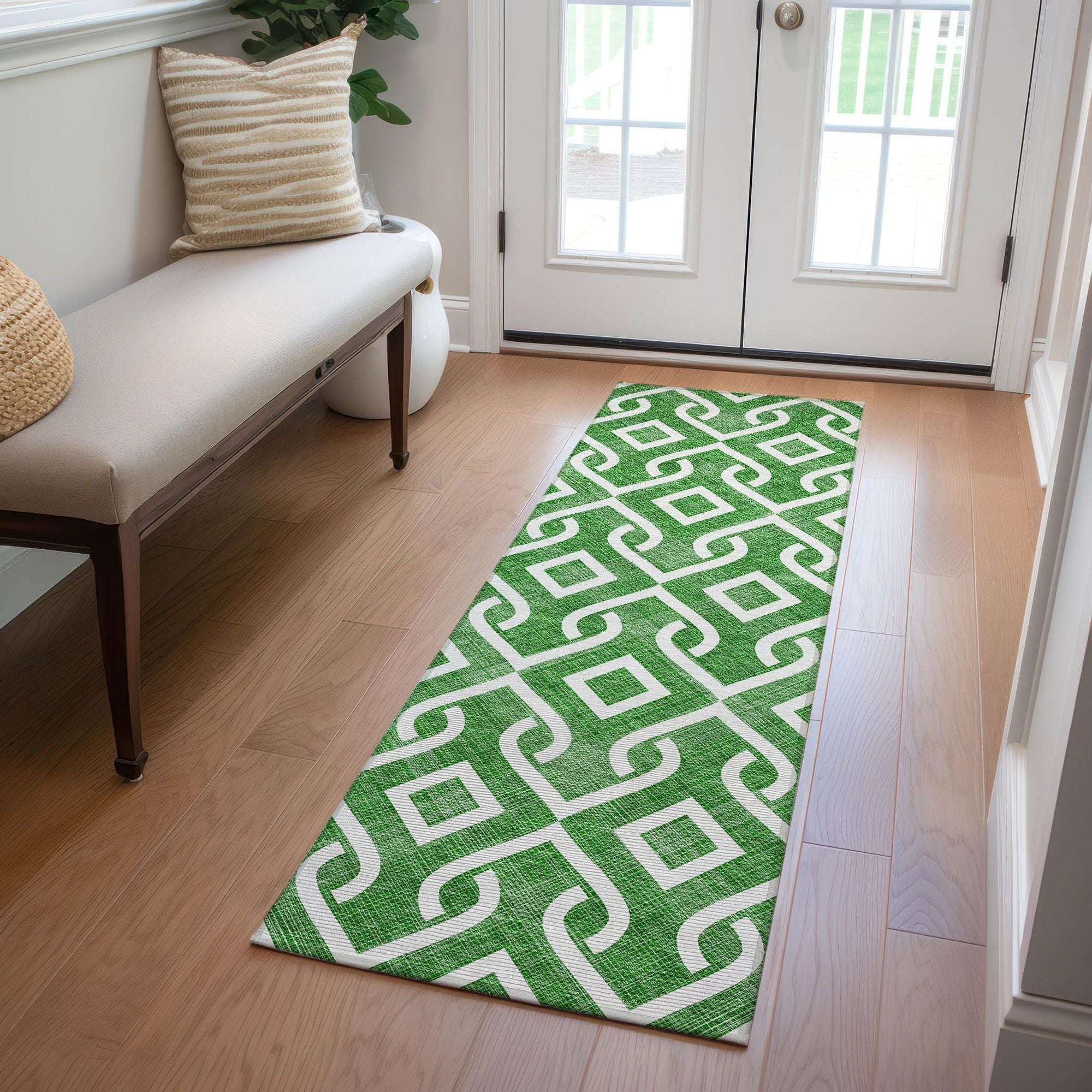 Machine Made ACN621 Emerald Green Rugs #color_emerald green