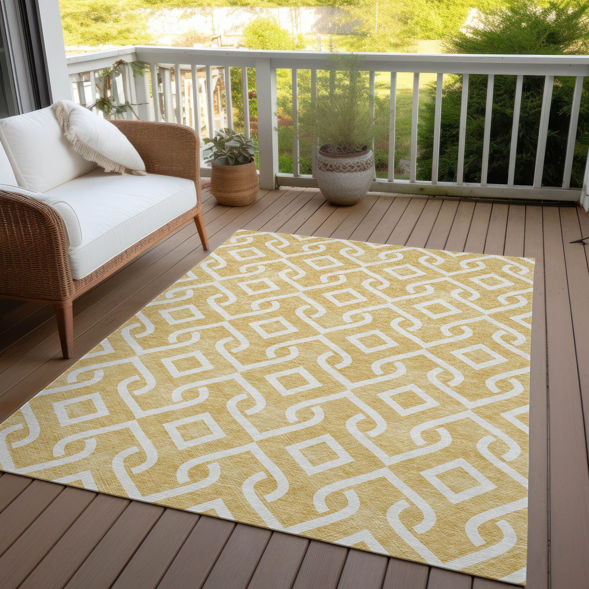Machine Made ACN621 Gold  Rugs #color_gold 