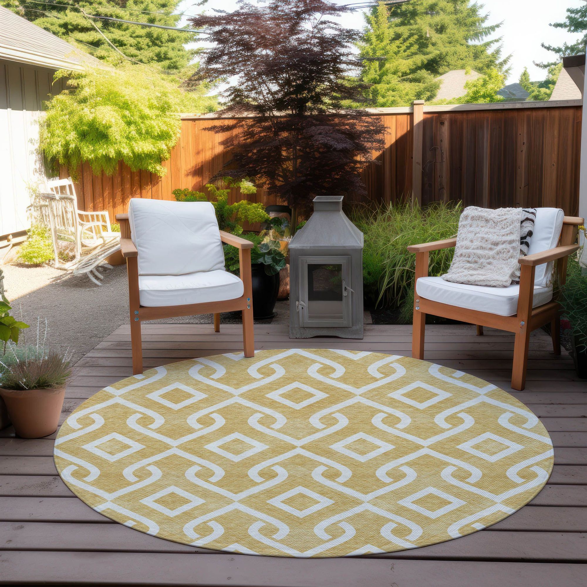 Machine Made ACN621 Gold  Rugs #color_gold 