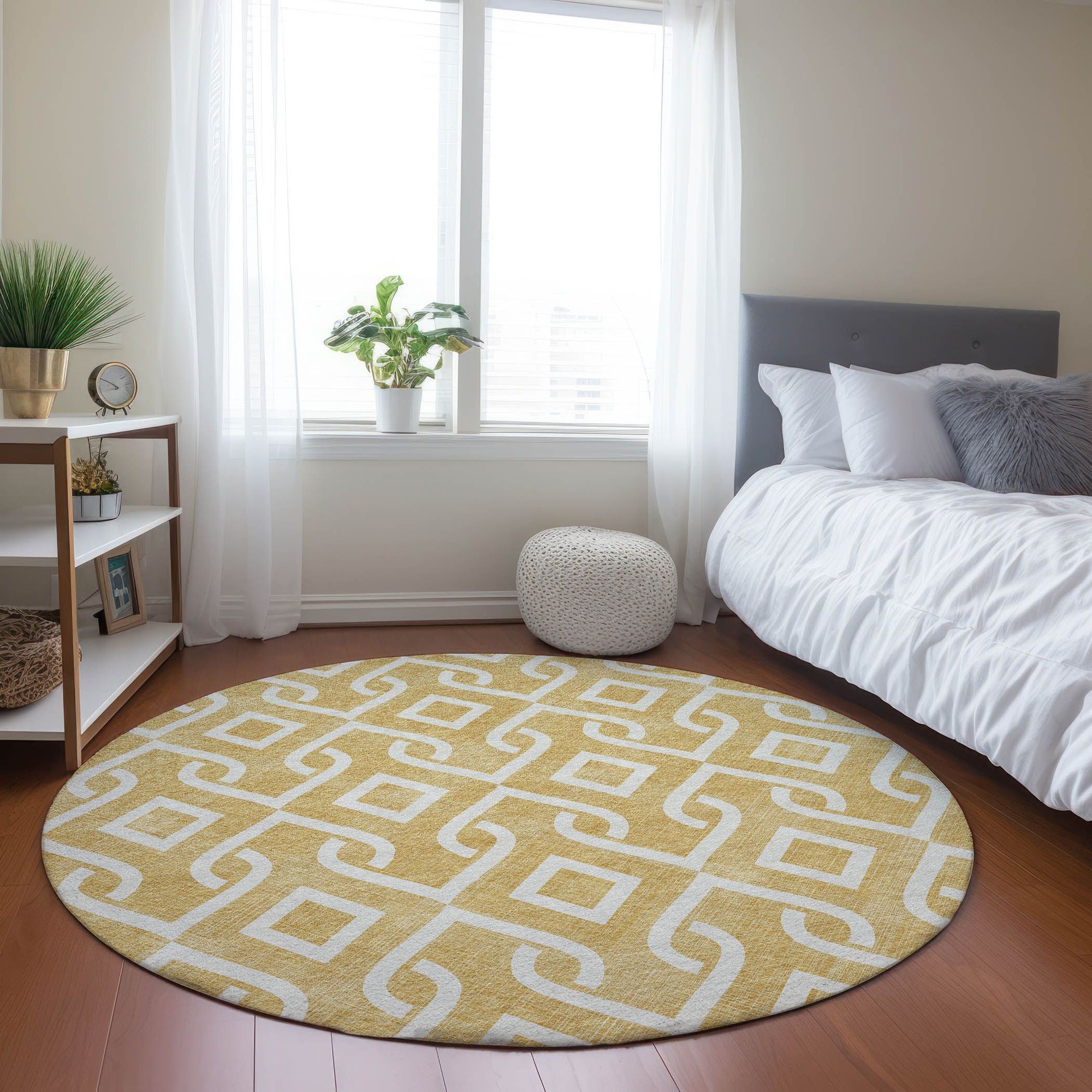 Machine Made ACN621 Gold  Rugs #color_gold 