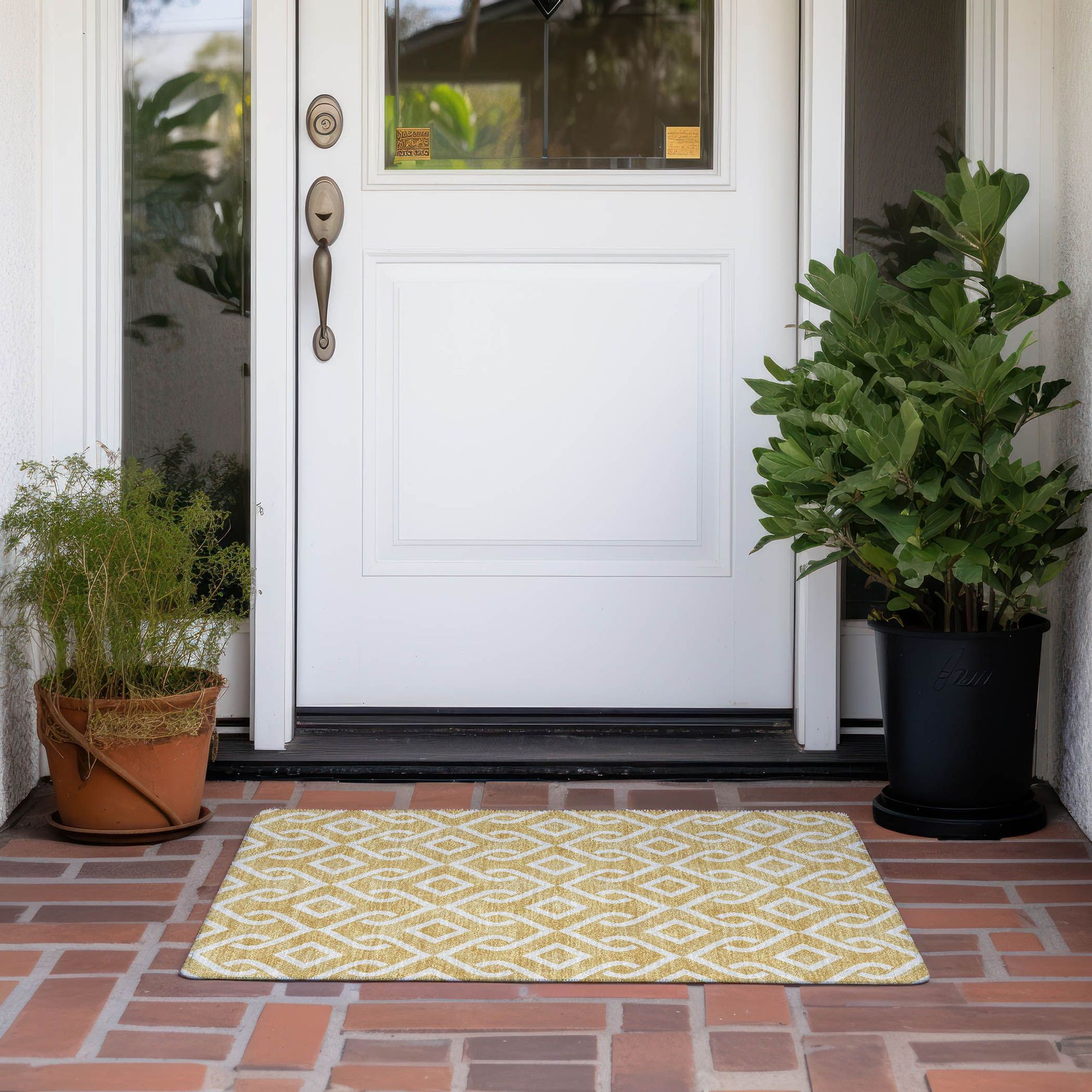Machine Made ACN621 Gold  Rugs #color_gold 